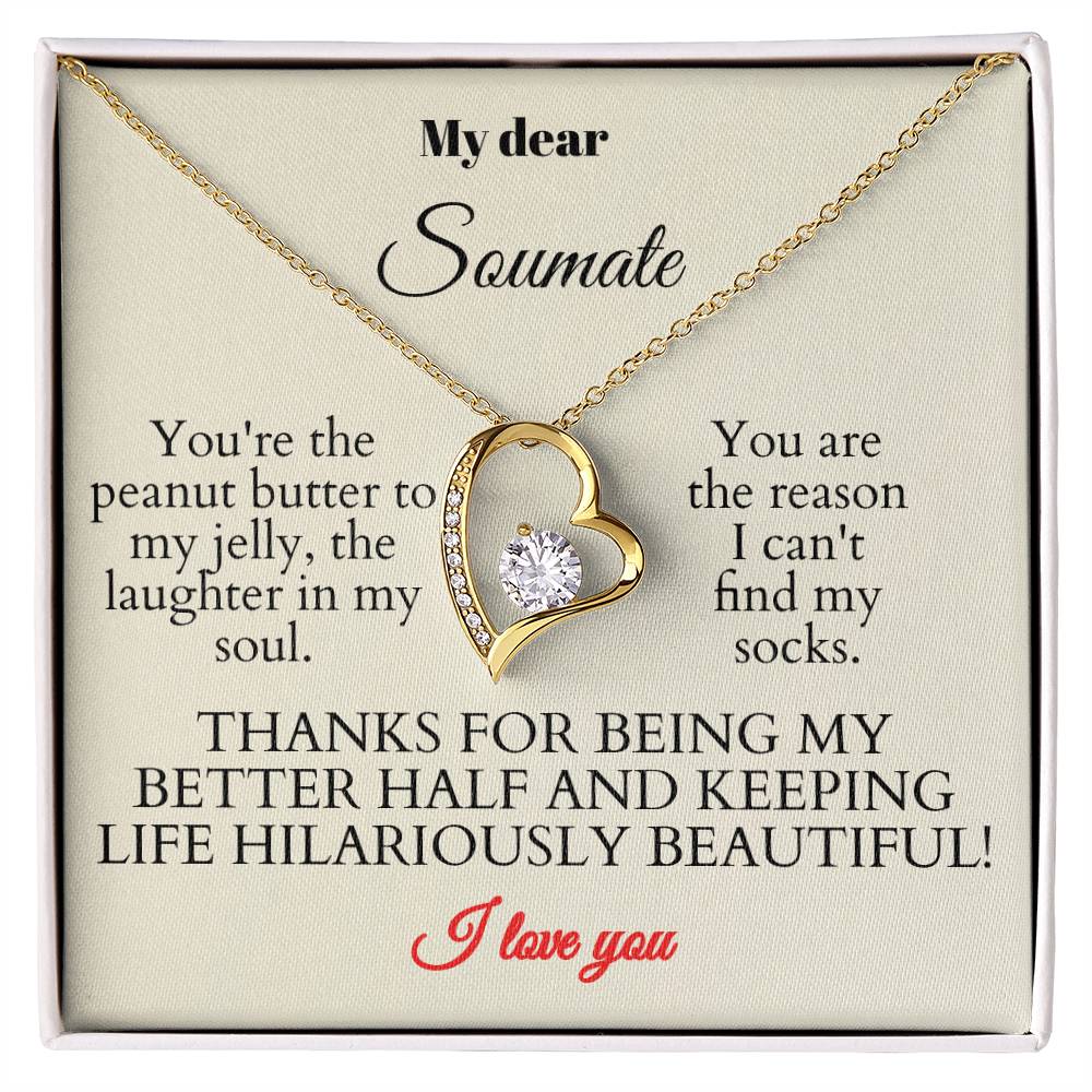 To My Soulmate - Interlocking Hearts Necklace