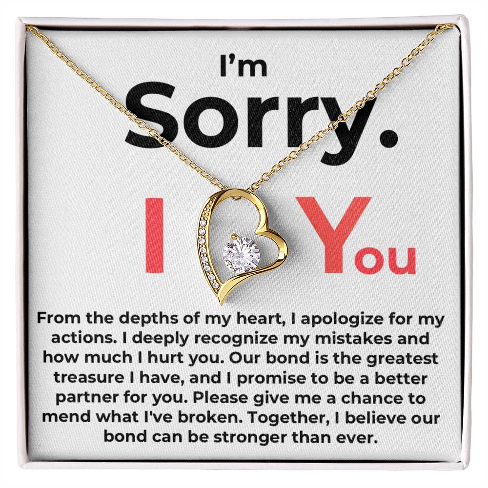 I'm Sorry. I Love You - Love Heart Necklace