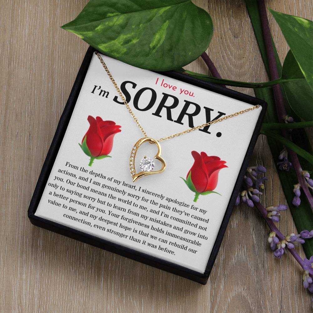 I'm Sorry, I Sincerely Apologize - Forever Love Roses Necklace