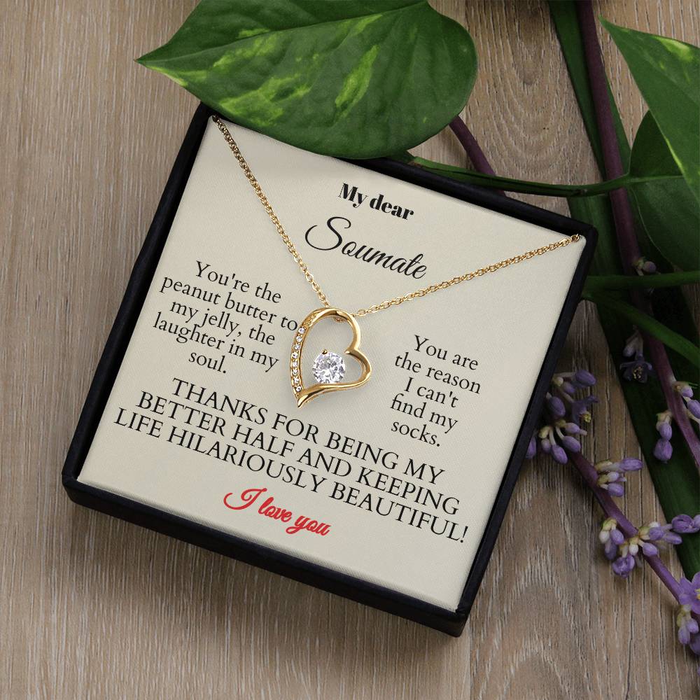 To My Soulmate - Interlocking Hearts Necklace