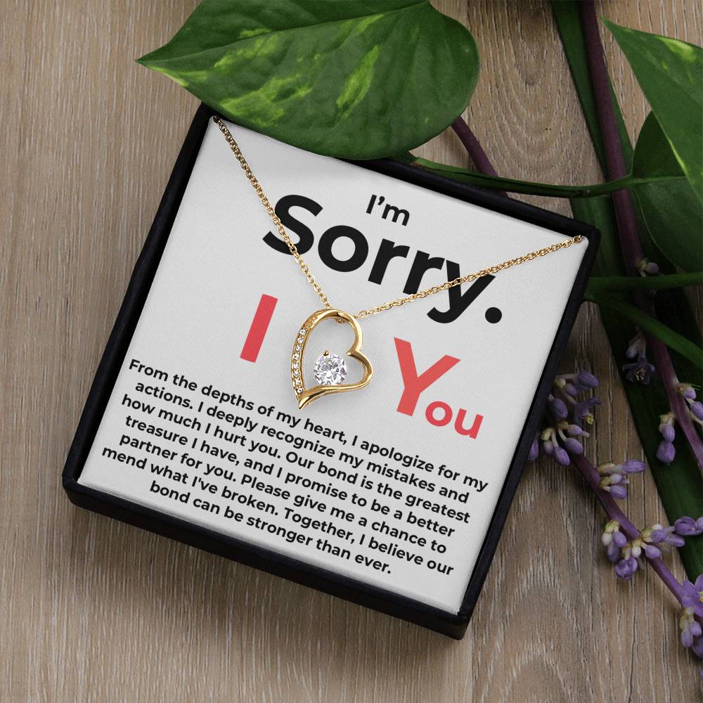 I'm Sorry. I Love You - Love Heart Necklace