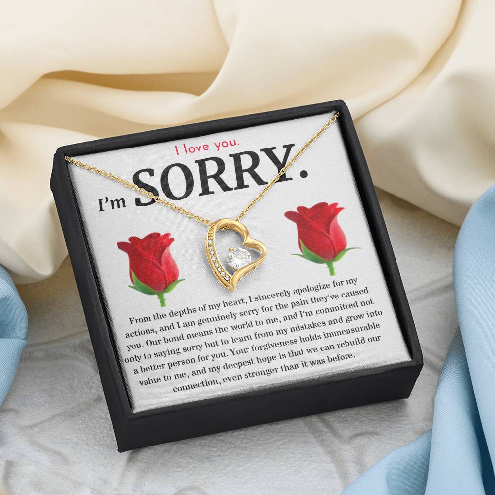 I'm Sorry, I Sincerely Apologize - Forever Love Roses Necklace