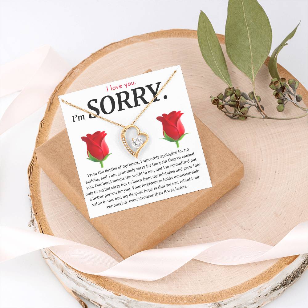 I'm Sorry, I Sincerely Apologize - Forever Love Roses Necklace