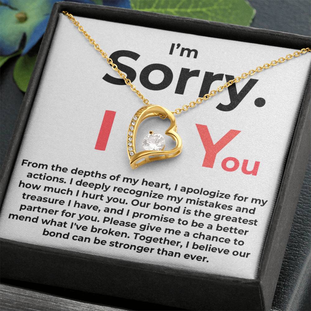 I'm Sorry. I Love You - Love Heart Necklace