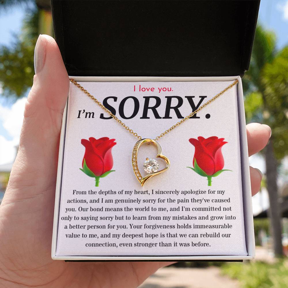 I'm Sorry, I Sincerely Apologize - Forever Love Roses Necklace