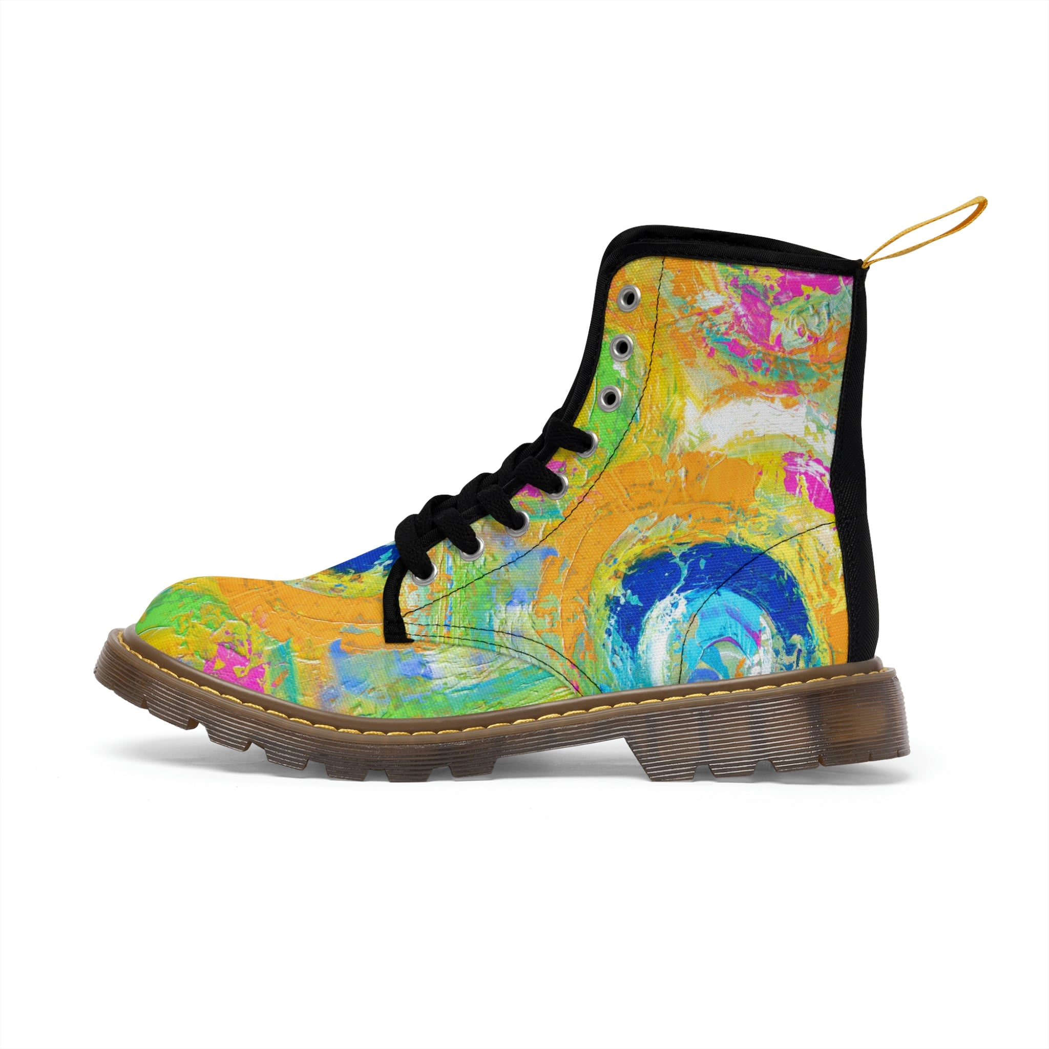 Women's Canvas Boots Womens Boots, Vegan Leather, Art On Shoes