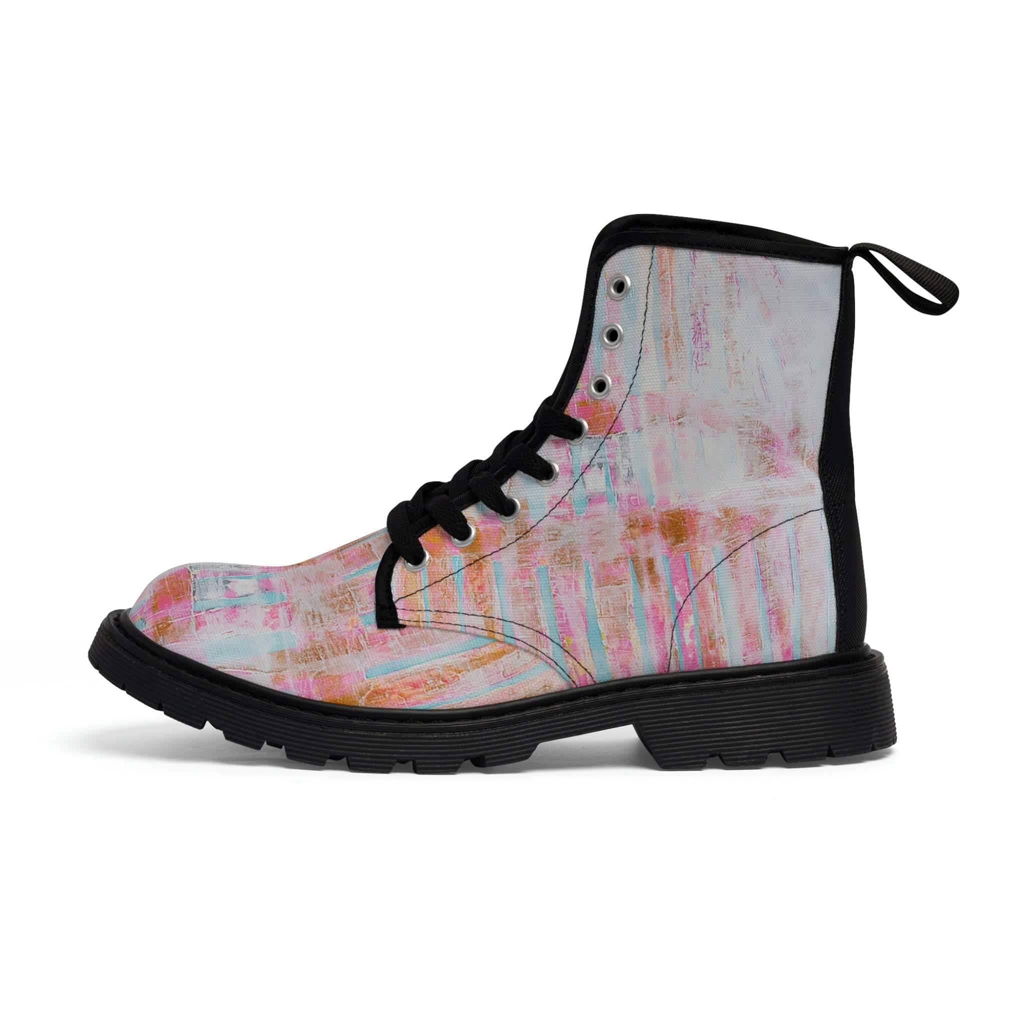 Women's Canvas Boots Womens Boots, Vegan Leather, Art On Shoes