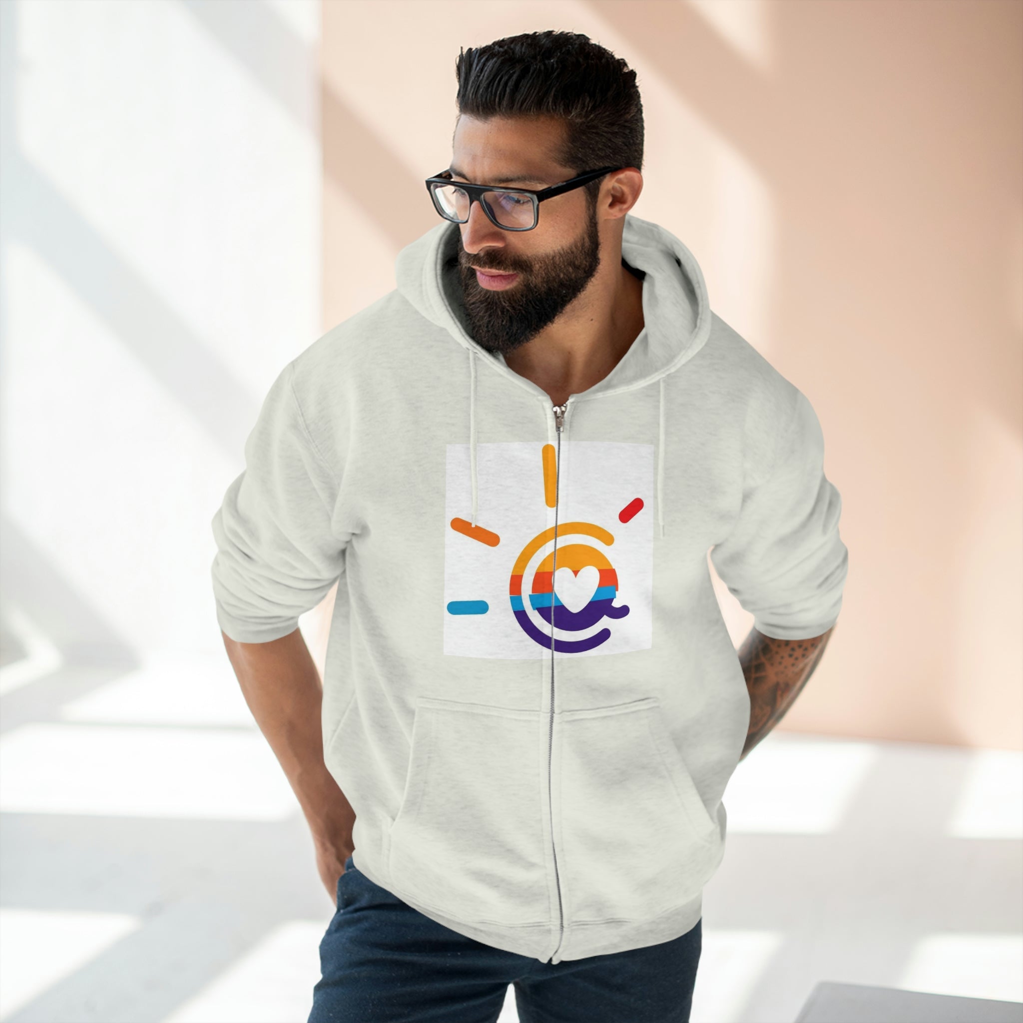 Unisex Premium Full Zip Hoodie, Stylish Artisan-Crafted Zip-Up Hoodie for Art Lovers