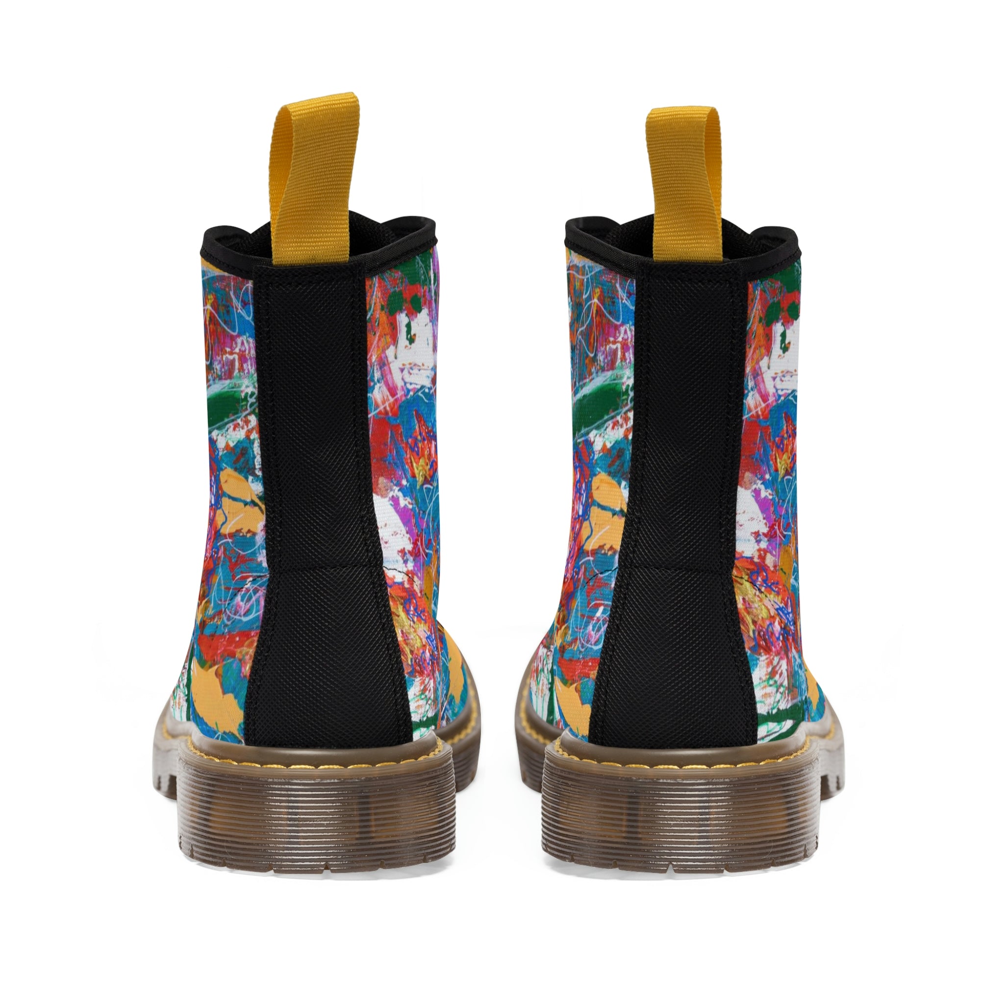 Women's Canvas Boots Womens Boots, Vegan Leather, Art On Shoes