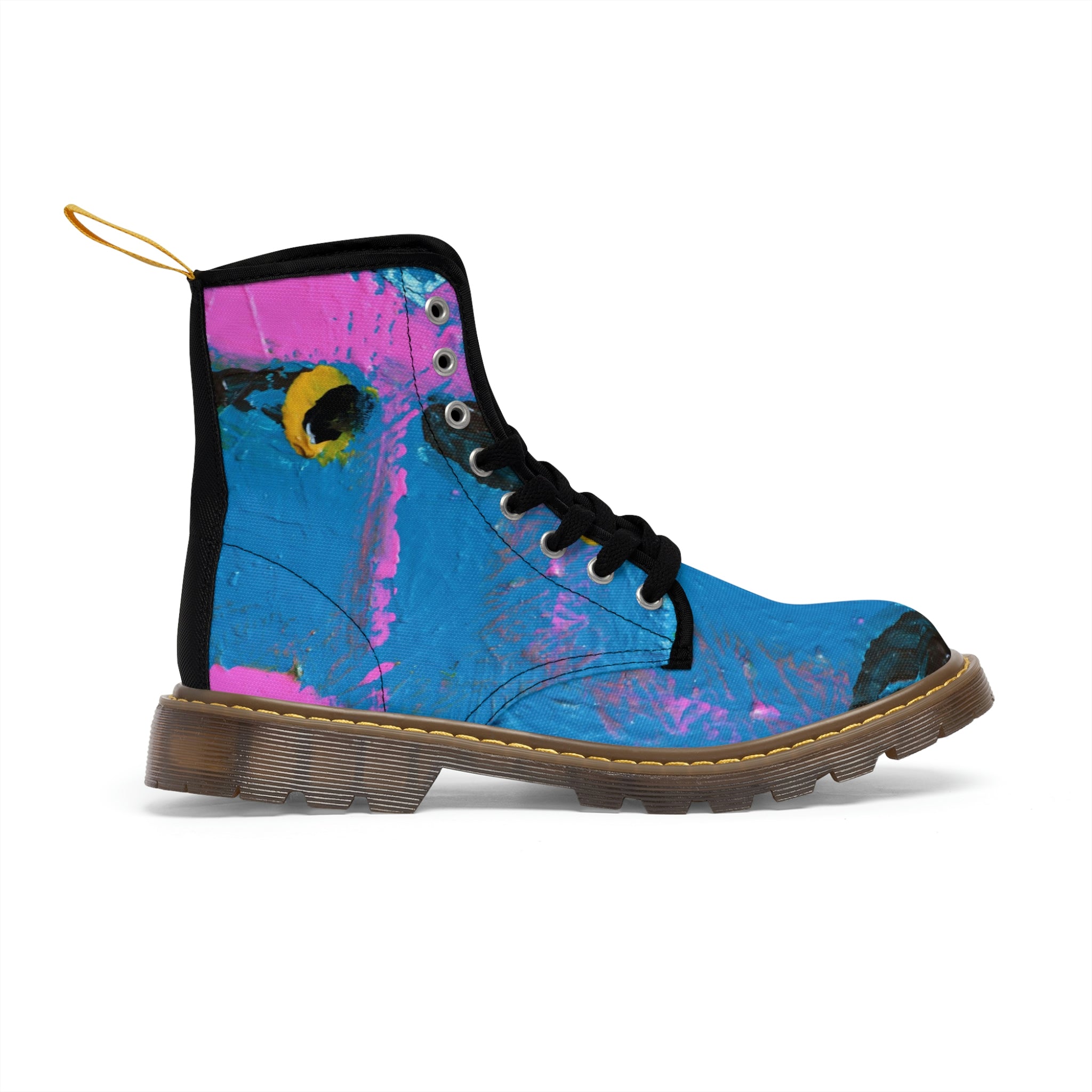 Women's Canvas Boots Womens Boots, Vegan Leather, Art On Shoes