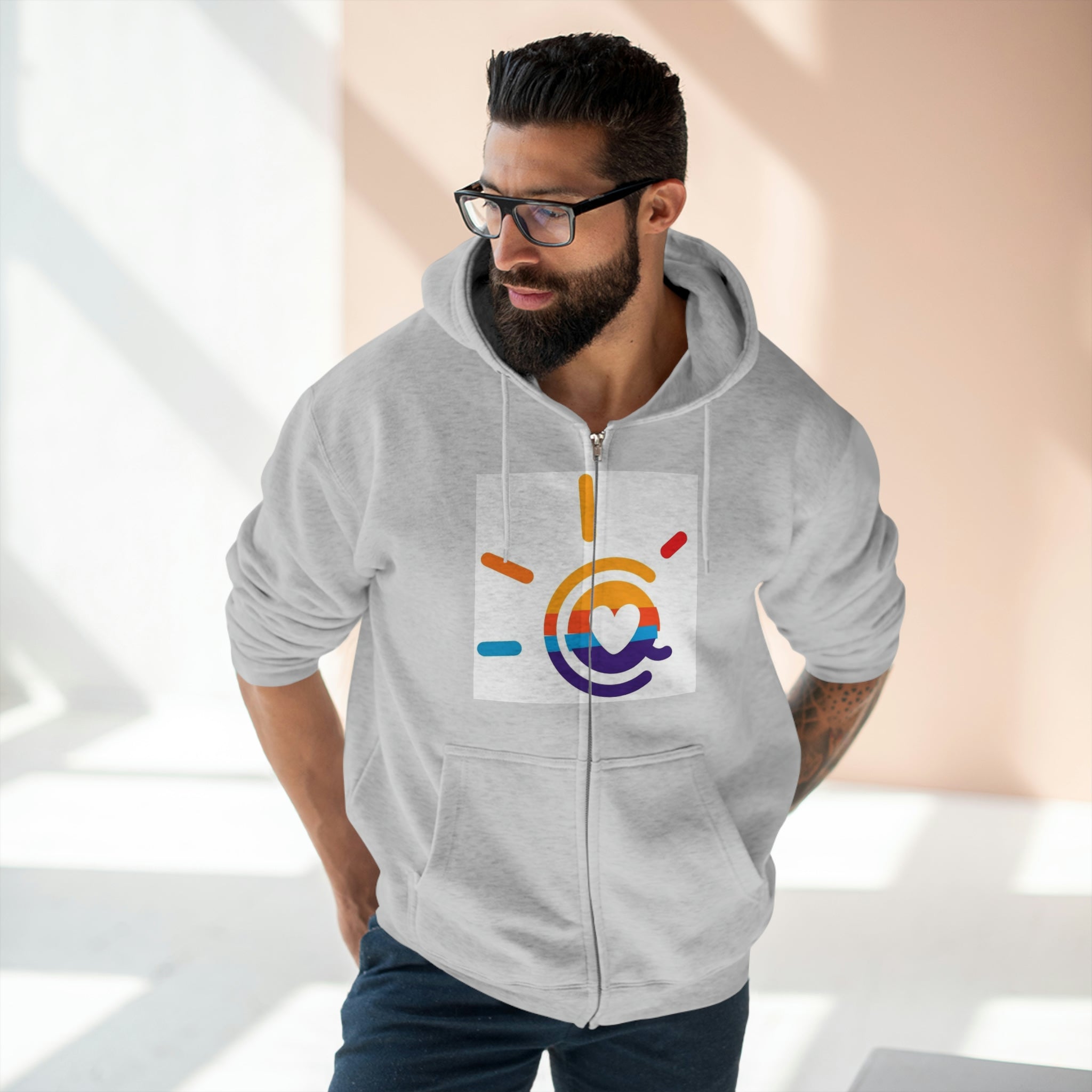 Unisex Premium Full Zip Hoodie, Stylish Artisan-Crafted Zip-Up Hoodie for Art Lovers