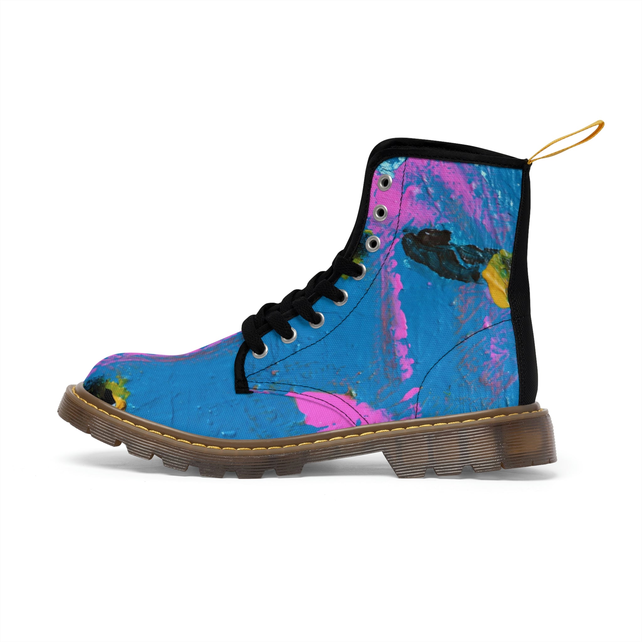 Women's Canvas Boots Womens Boots, Vegan Leather, Art On Shoes