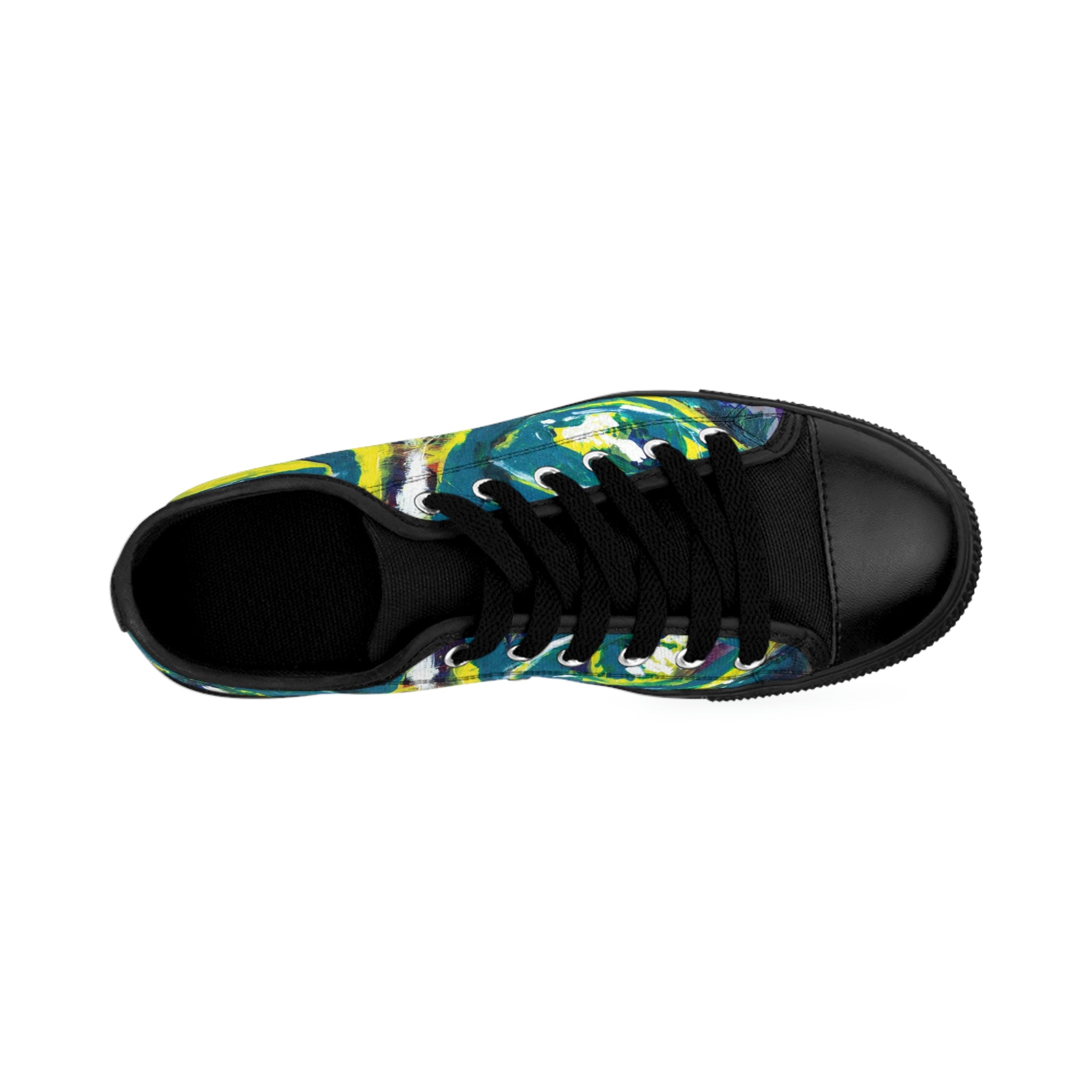 Men's Top Low Sneakers, Art On Shoes, Abstract Artwork Painted By A Professional Abstract Artist