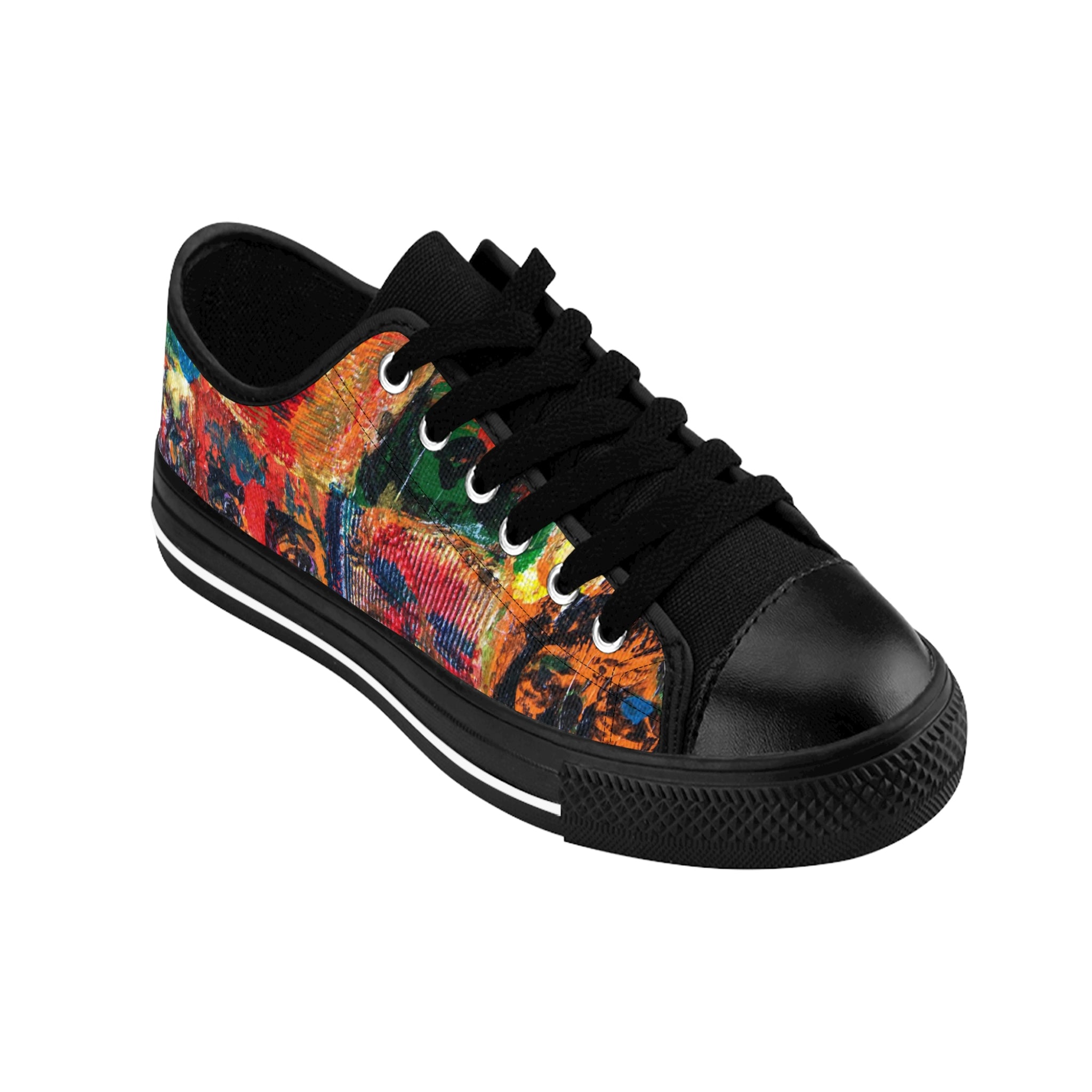 Men's Top Low Sneakers, Art On Shoes, Abstract Artwork Painted By A Professional Abstract Artist