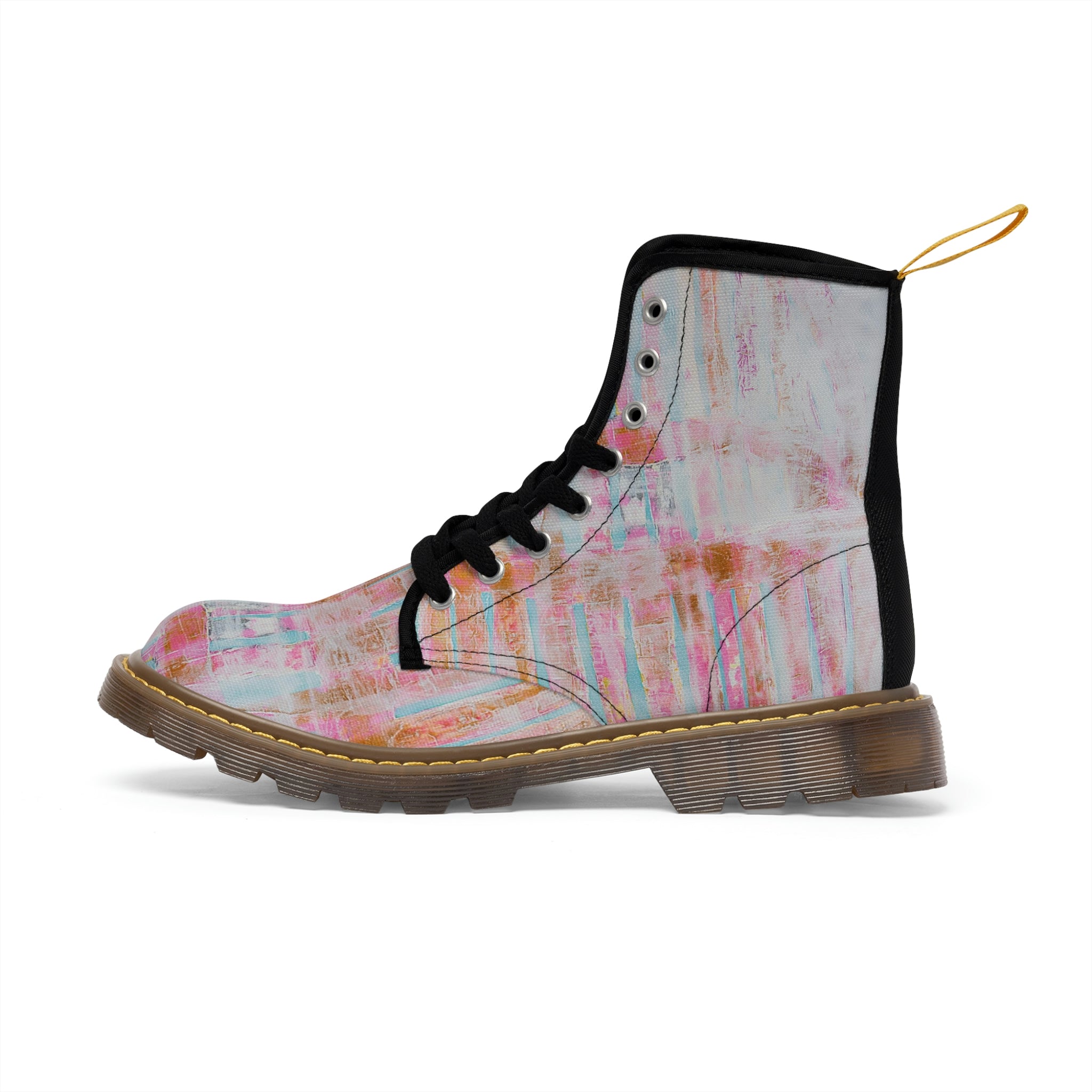 Women's Canvas Boots Womens Boots, Vegan Leather, Art On Shoes