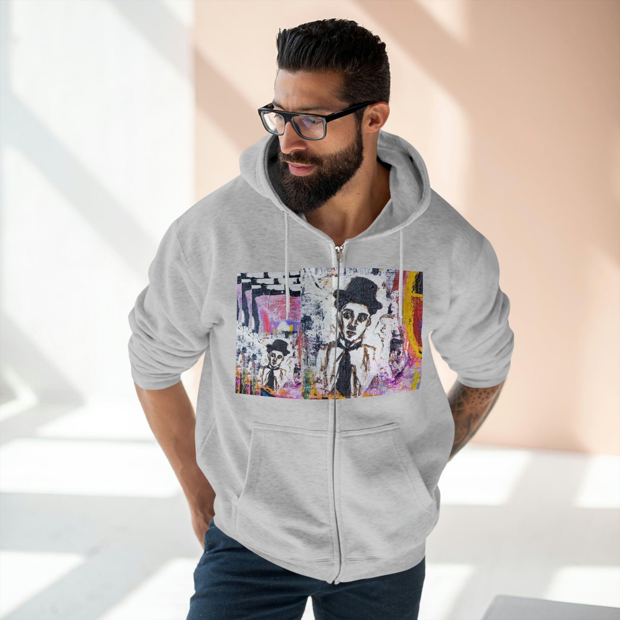 Unisex Premium Full Zip Hoodie, Stylish Artisan-Crafted Zip-Up Hoodie for Art Lovers