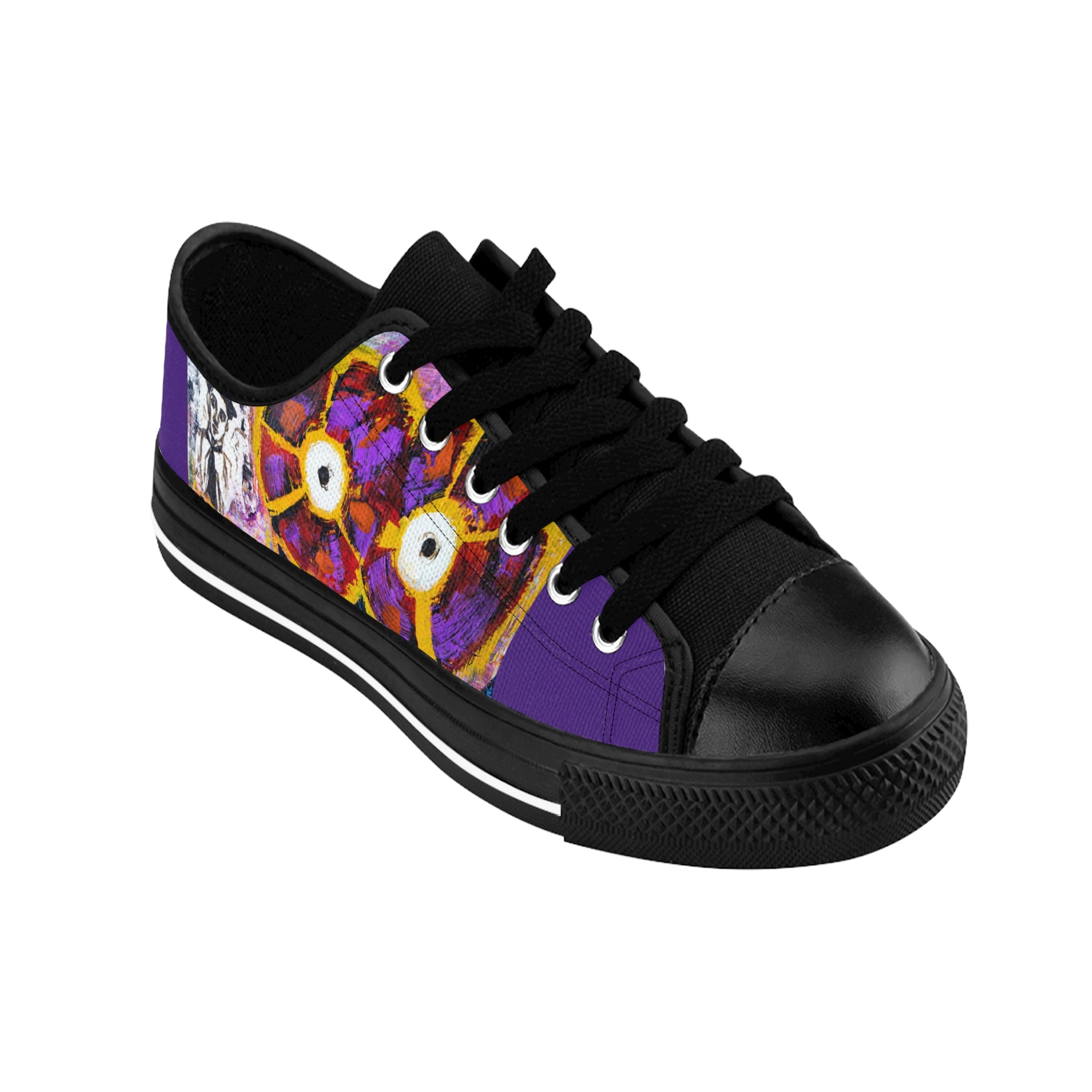 Men's Top Low Sneakers, Art On Shoes, Abstract Artwork Painted By A Professional Abstract Artist