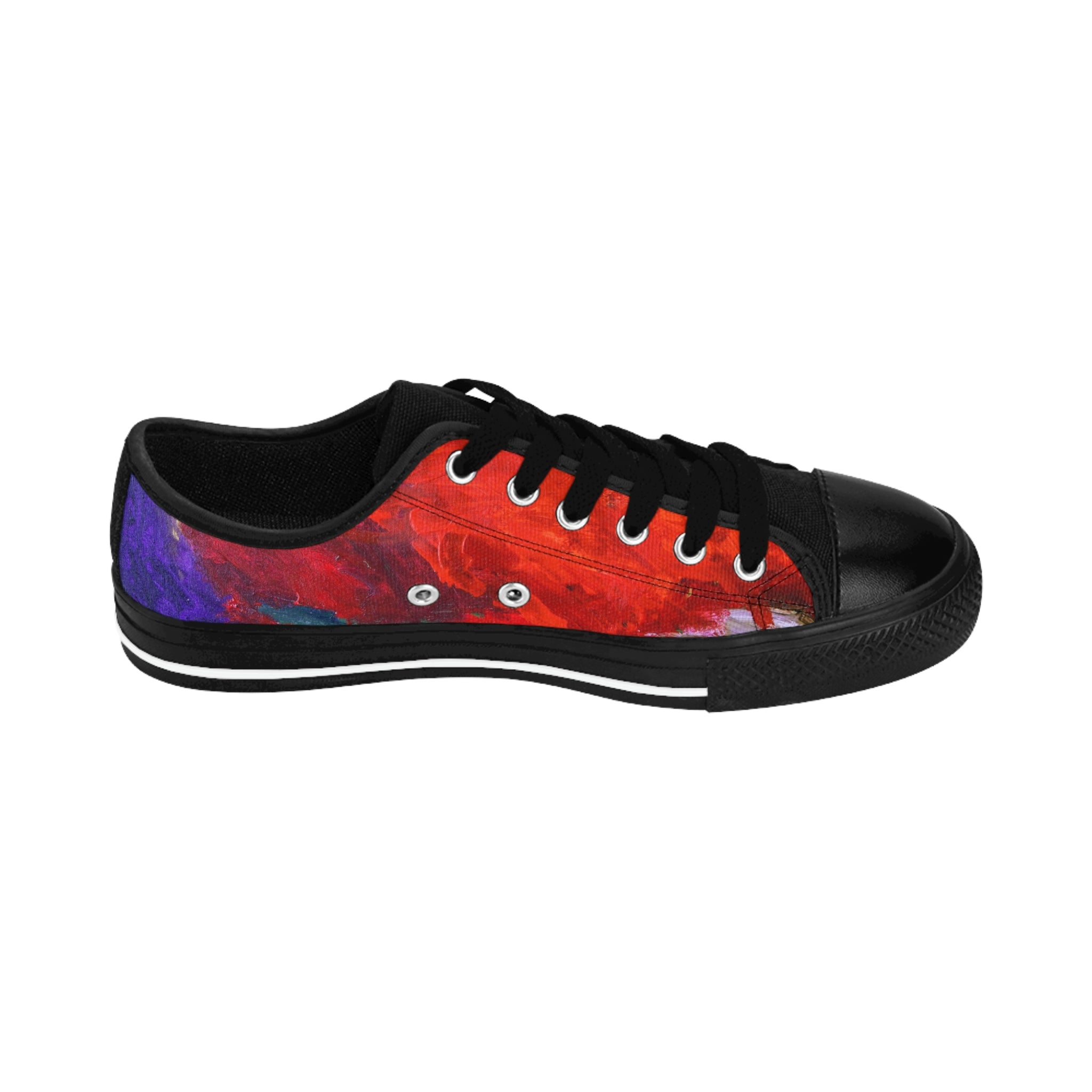 Men's Top Low Sneakers, Art On Shoes, Abstract Artwork Painted By A Professional Abstract Artist