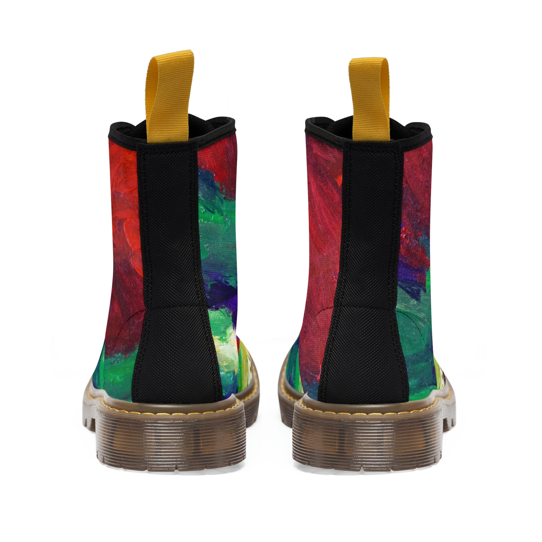 Women's Canvas Boots Womens Boots, Vegan Leather, Art On Shoes