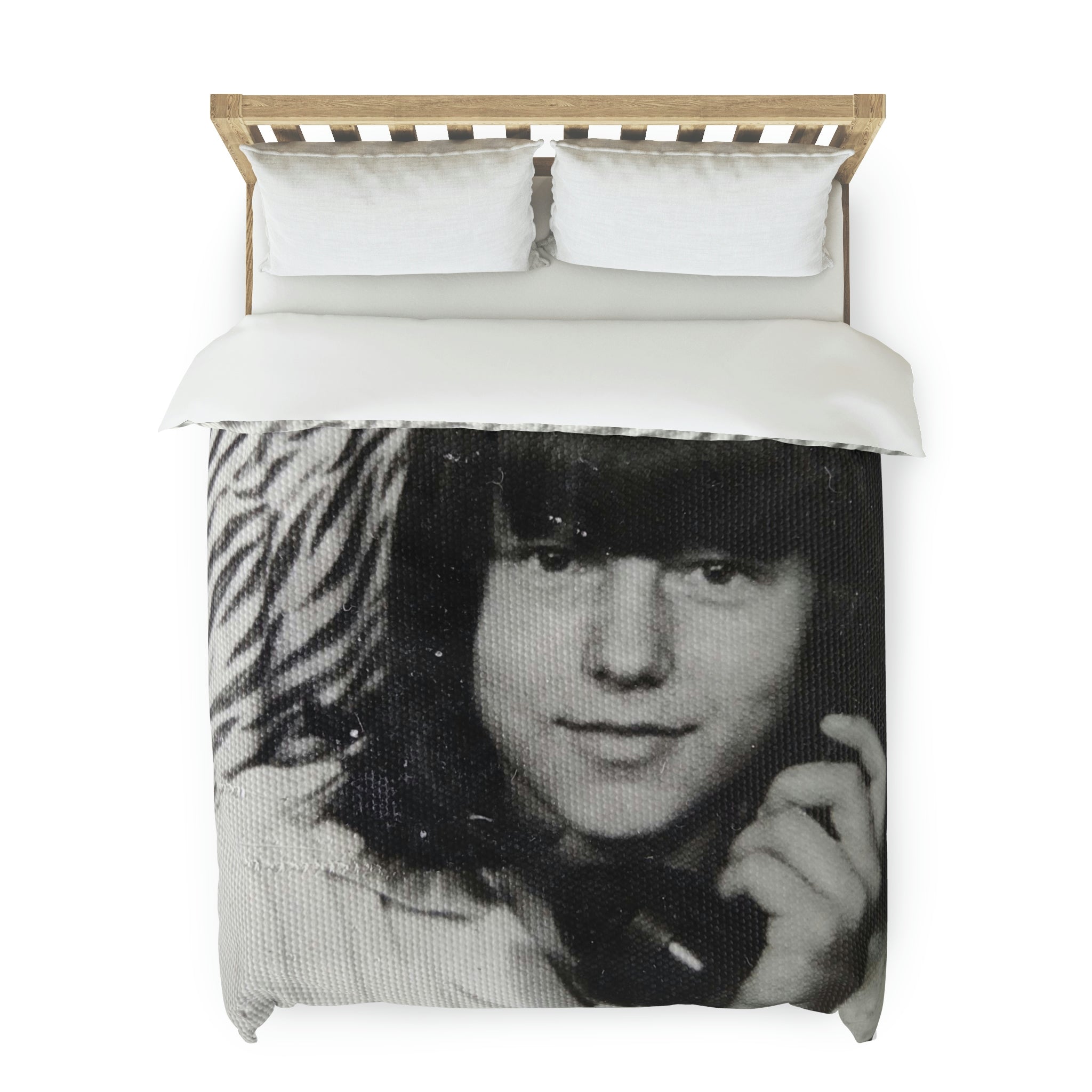 Duvet Cover,  Black and White, I Am Calling You