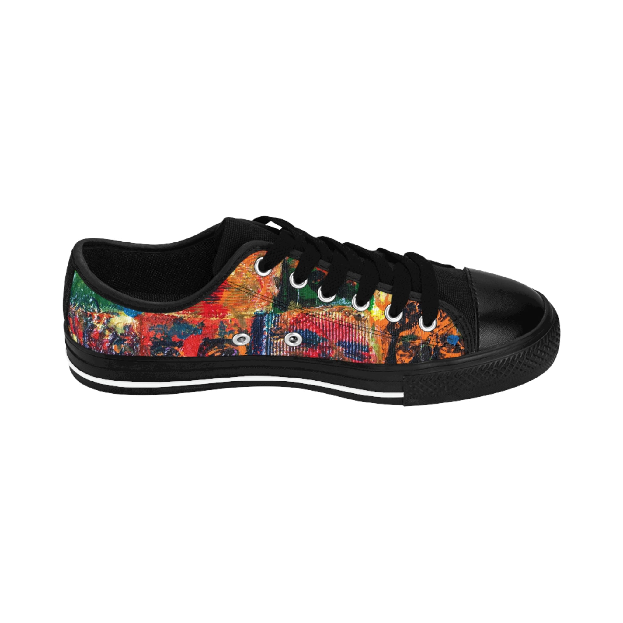 Men's Top Low Sneakers, Art On Shoes, Abstract Artwork Painted By A Professional Abstract Artist