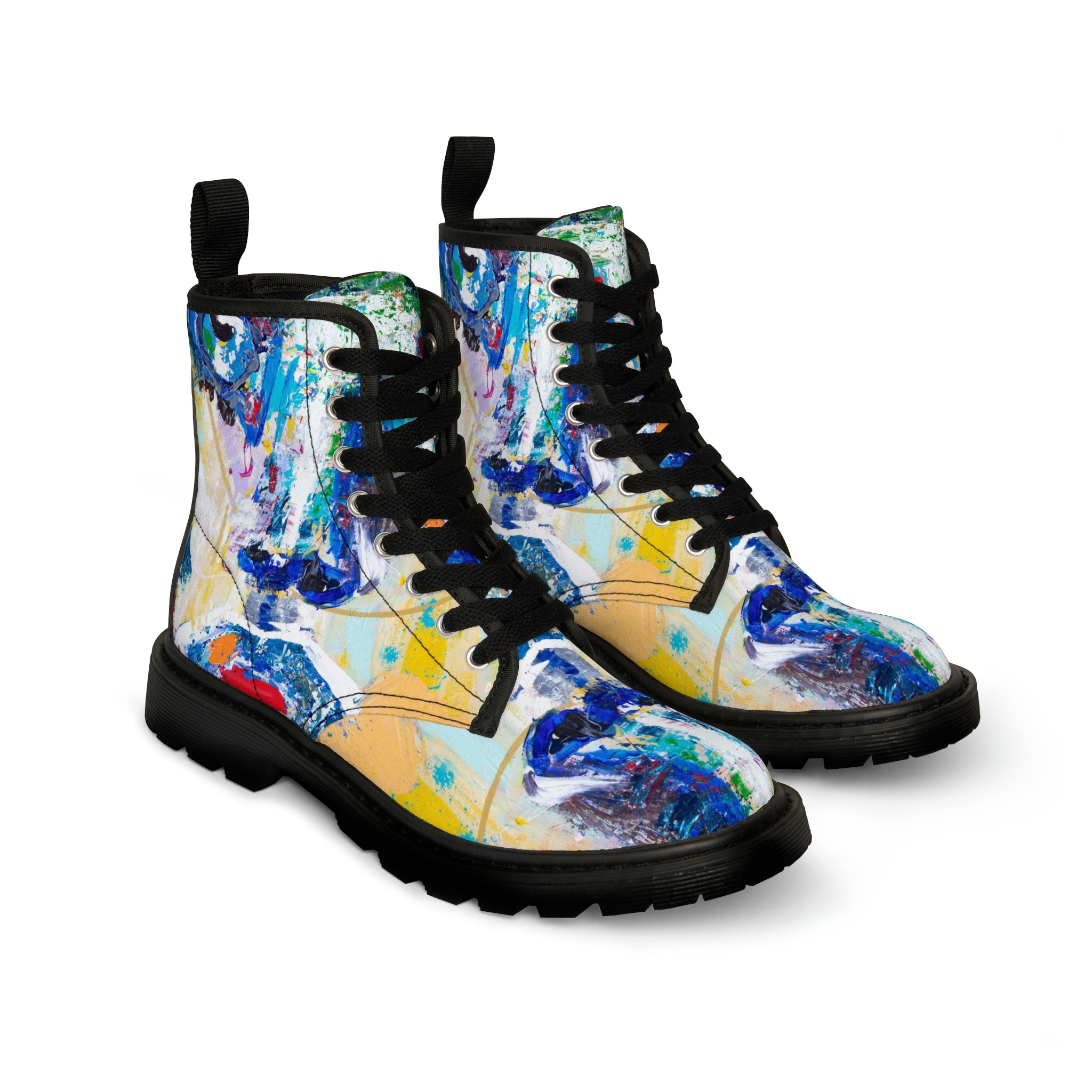 Women's Canvas Boots Womens Boots, Vegan Leather