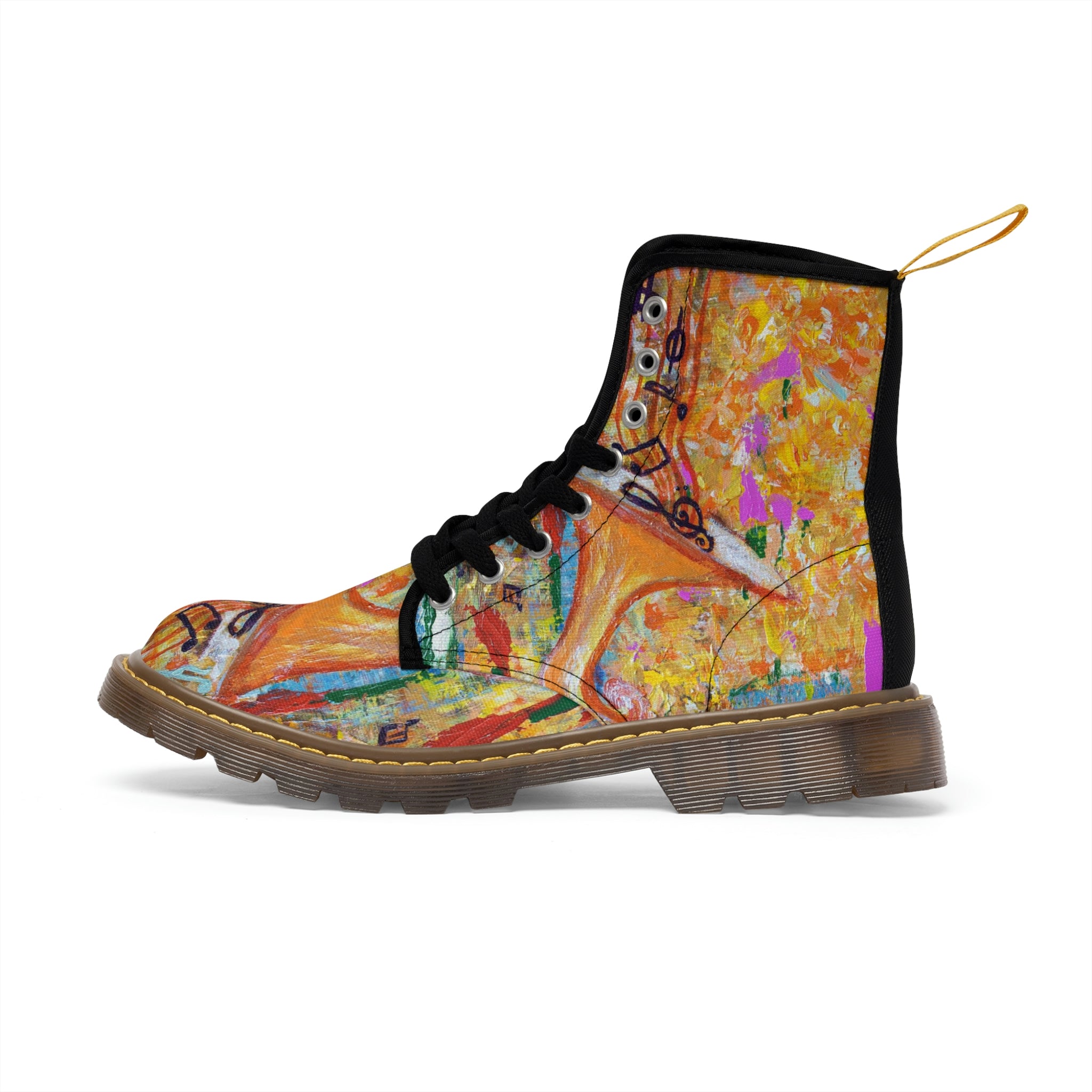 Women's Canvas Boots Womens Boots, Vegan Leather, Art On Shoes