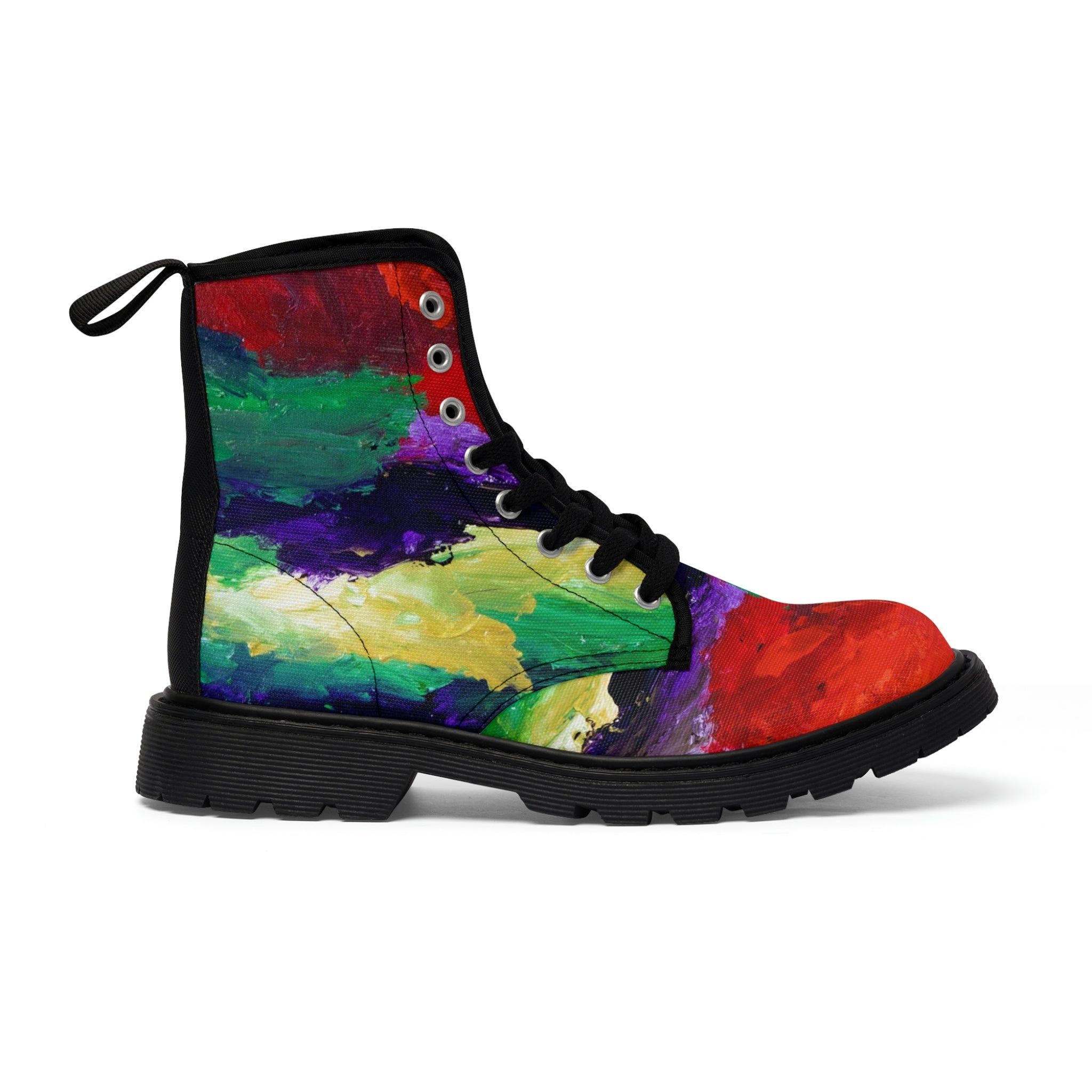 Women's Canvas Boots Womens Boots, Vegan Leather, Art On Shoes