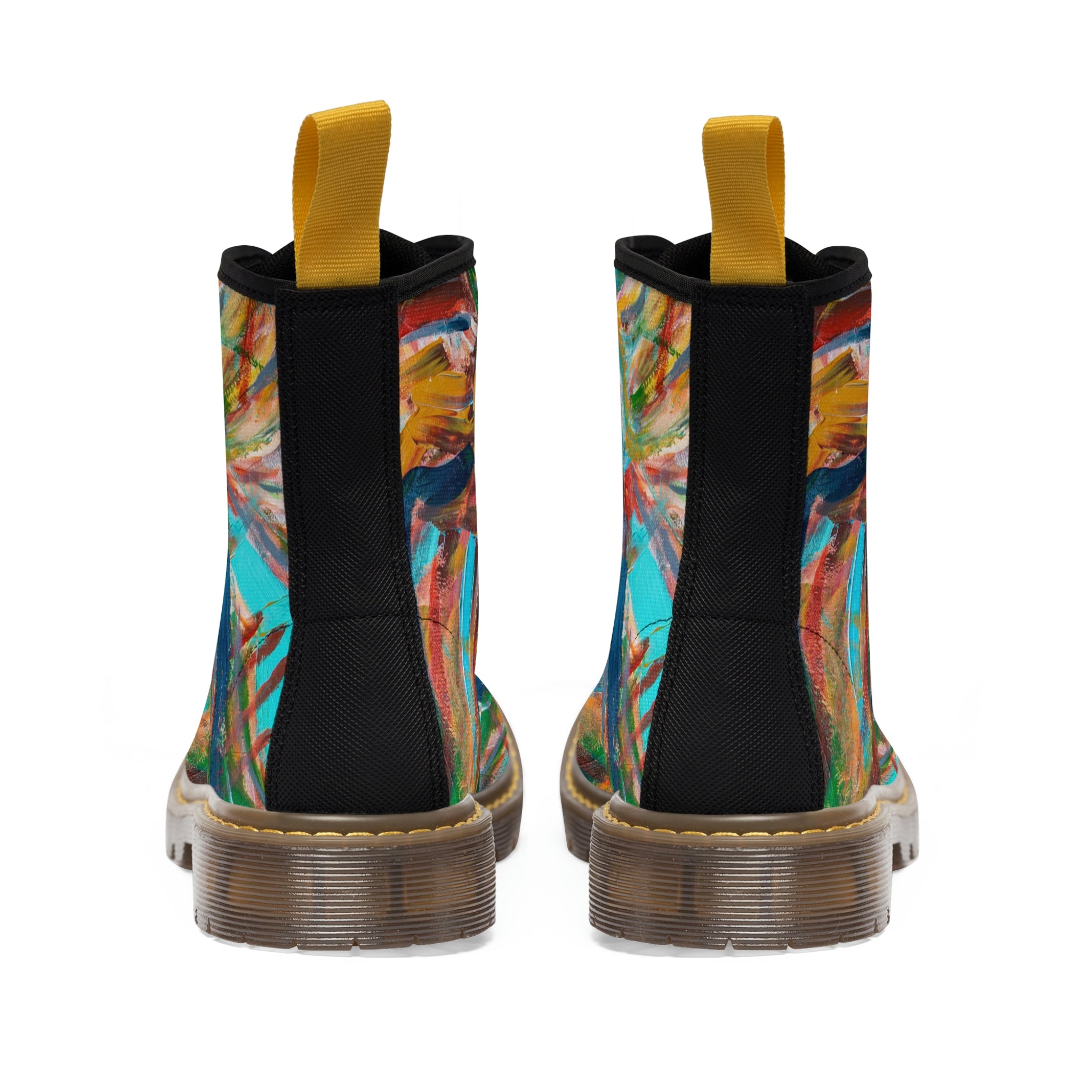 Women's Canvas Boots Womens Boots, Vegan Leather, Art On Shoes