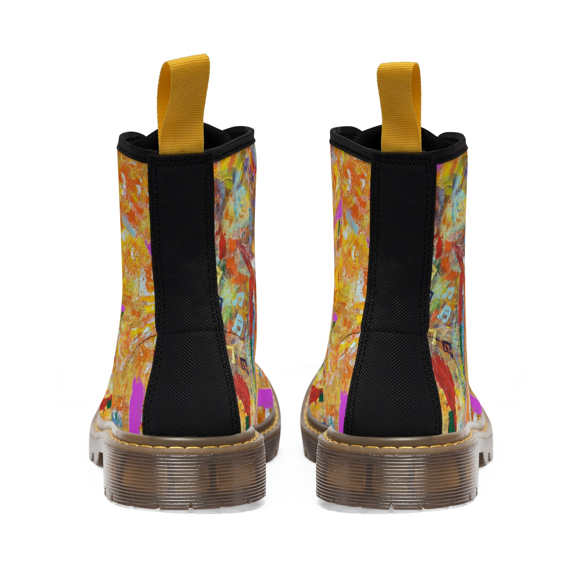 Women's Canvas Boots Womens Boots, Vegan Leather, Art On Shoes