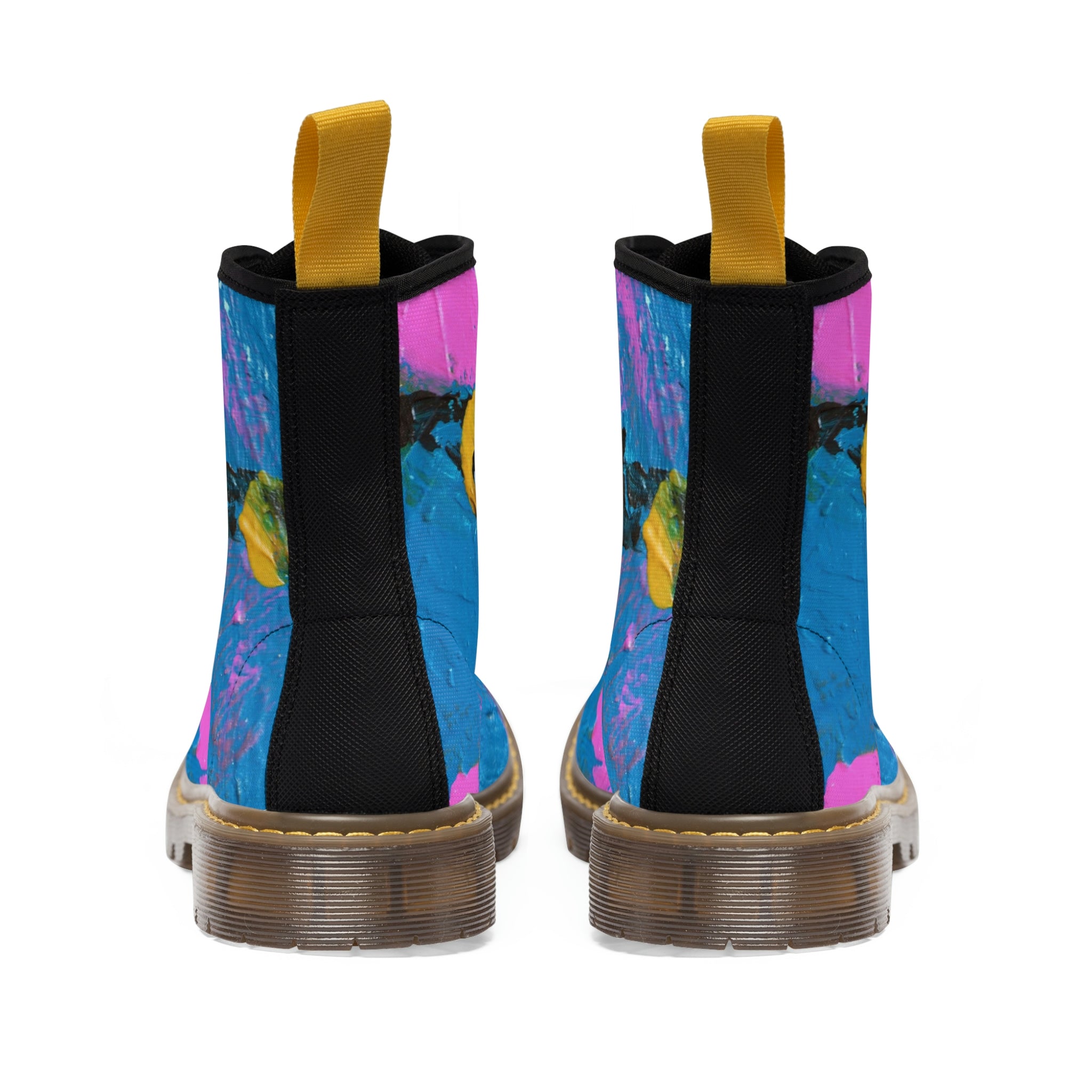 Women's Canvas Boots Womens Boots, Vegan Leather, Art On Shoes