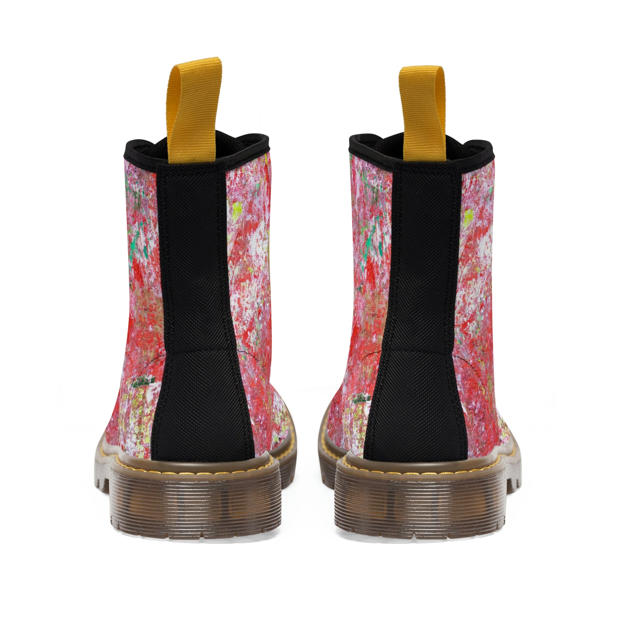 Women's Canvas Boots, Vegan Leather, Art On Shoes