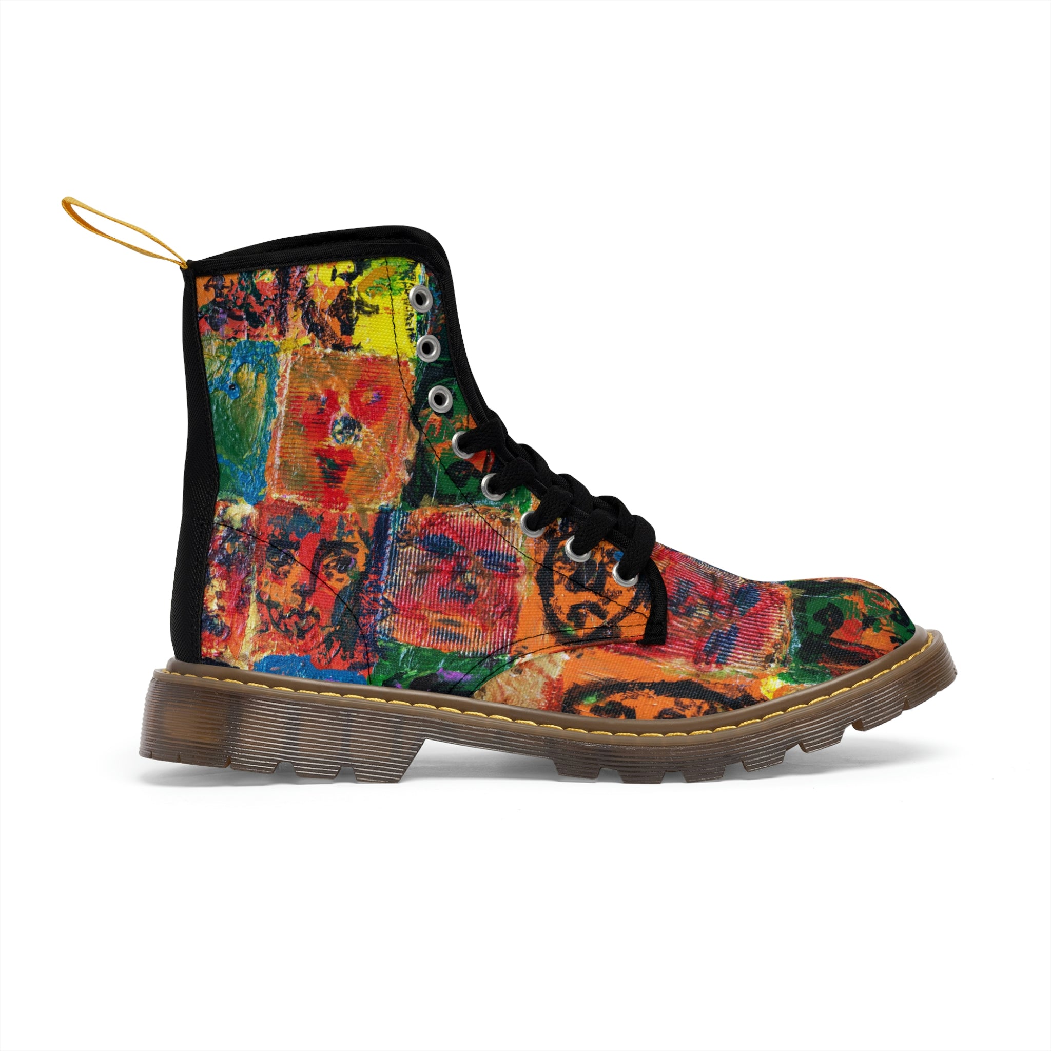 Women's Canvas Boots Womens Boots, Vegan Leather, Art On Shoes