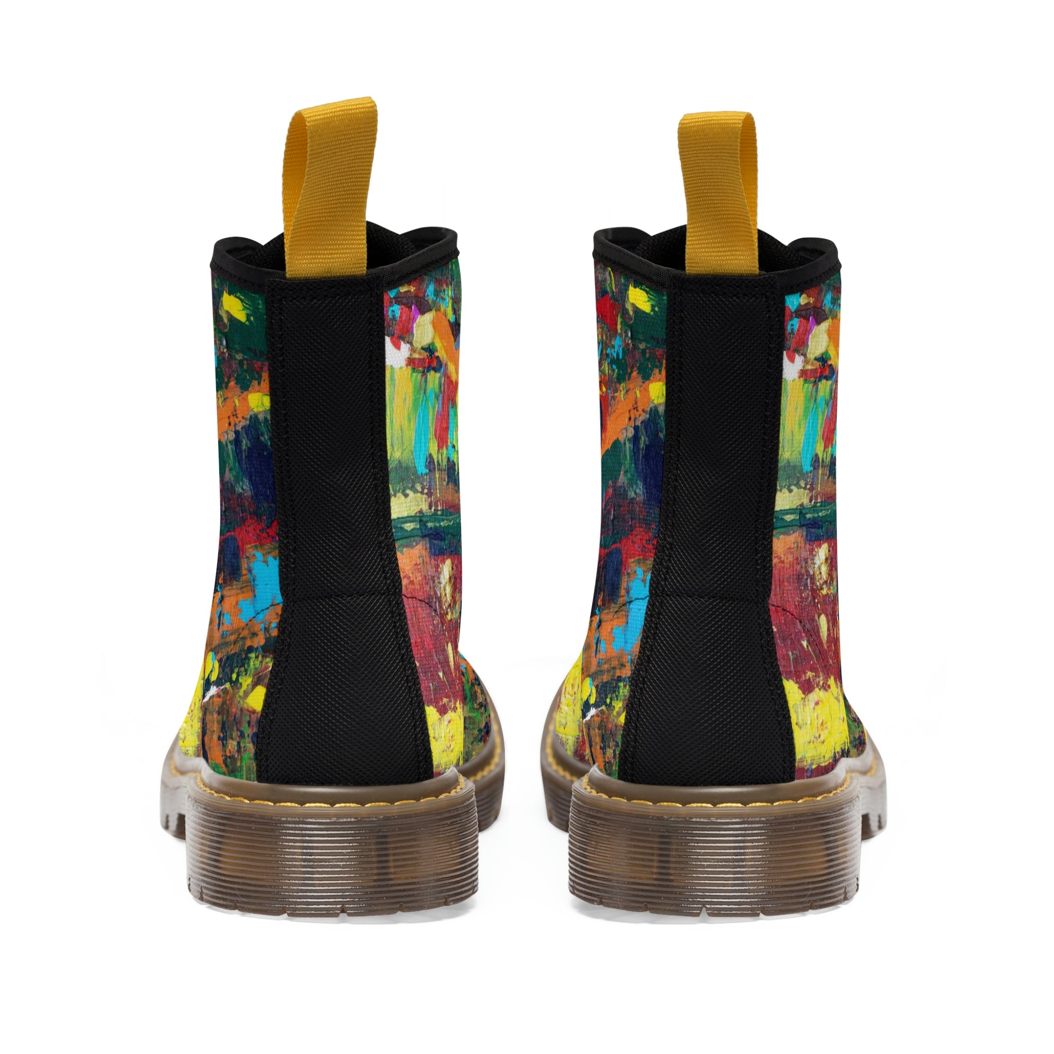 Women's Canvas Boots Womens Boots, Vegan Leather, Art On Shoes