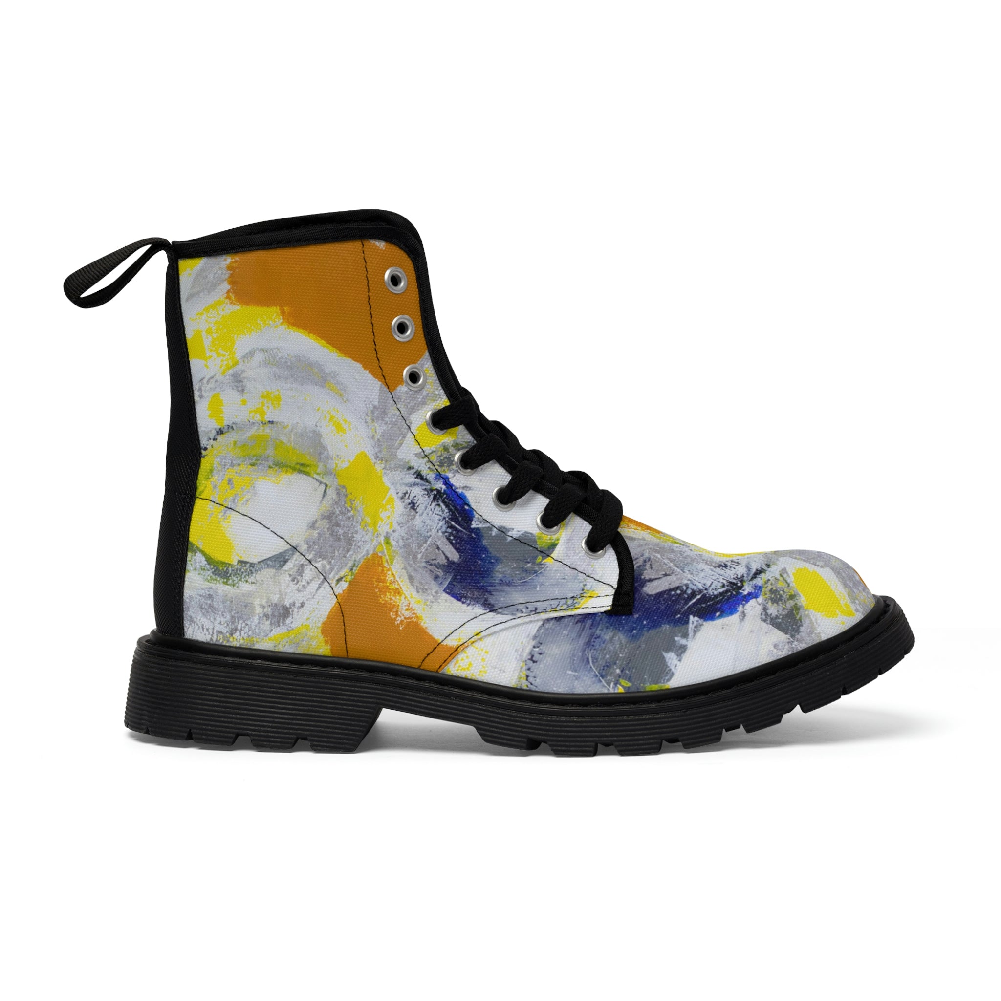 Women's Canvas Boots Womens Boots, Vegan Leather, Art On Shoes