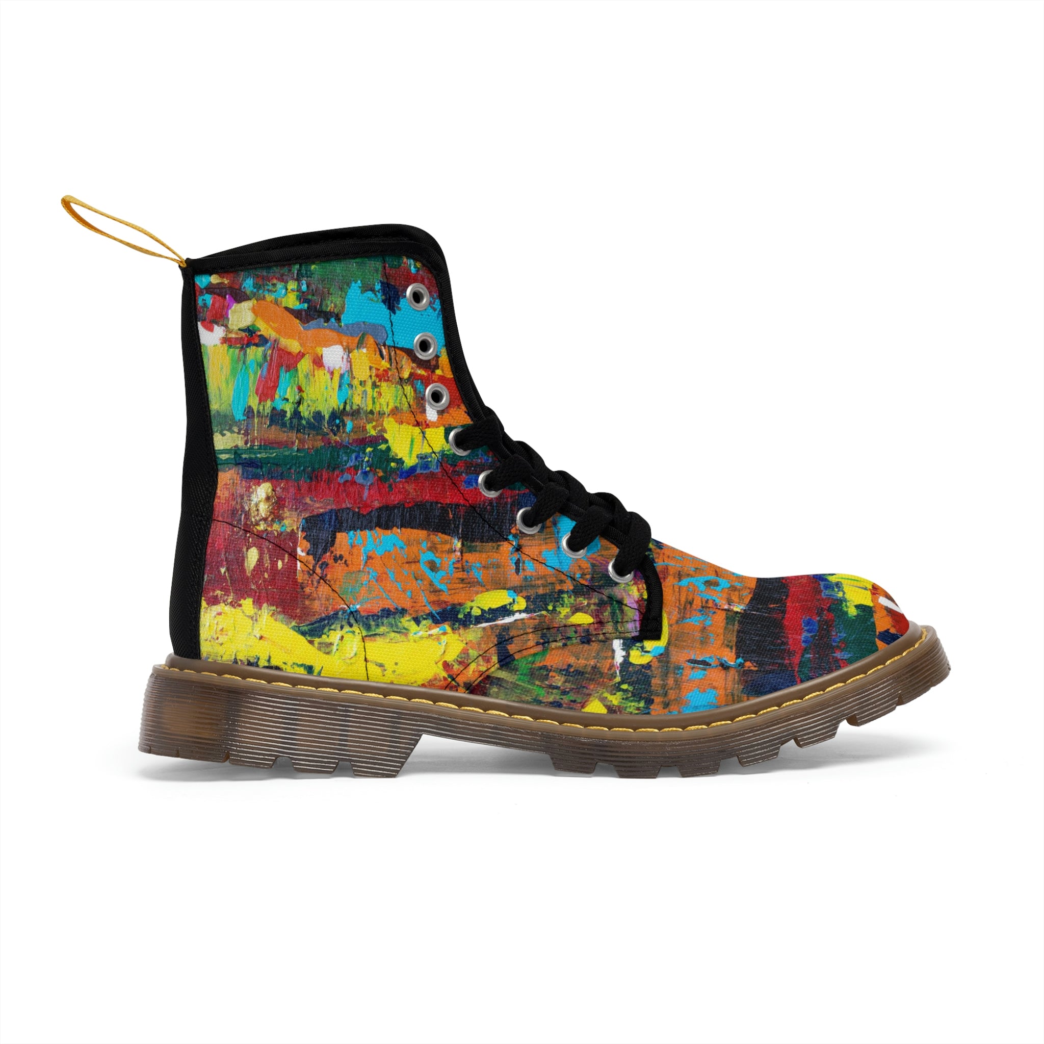 Women's Canvas Boots Womens Boots, Vegan Leather, Art On Shoes