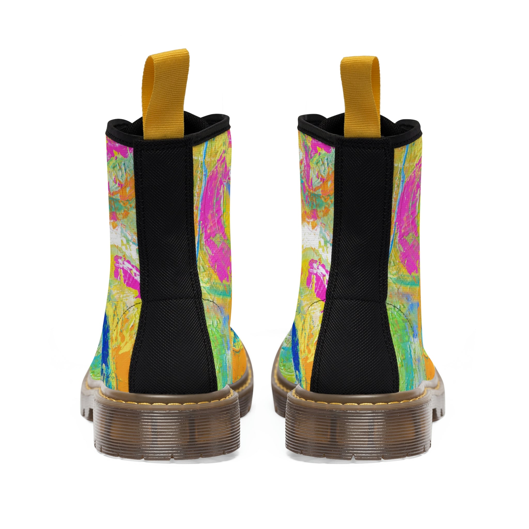 Women's Canvas Boots Womens Boots, Vegan Leather, Art On Shoes