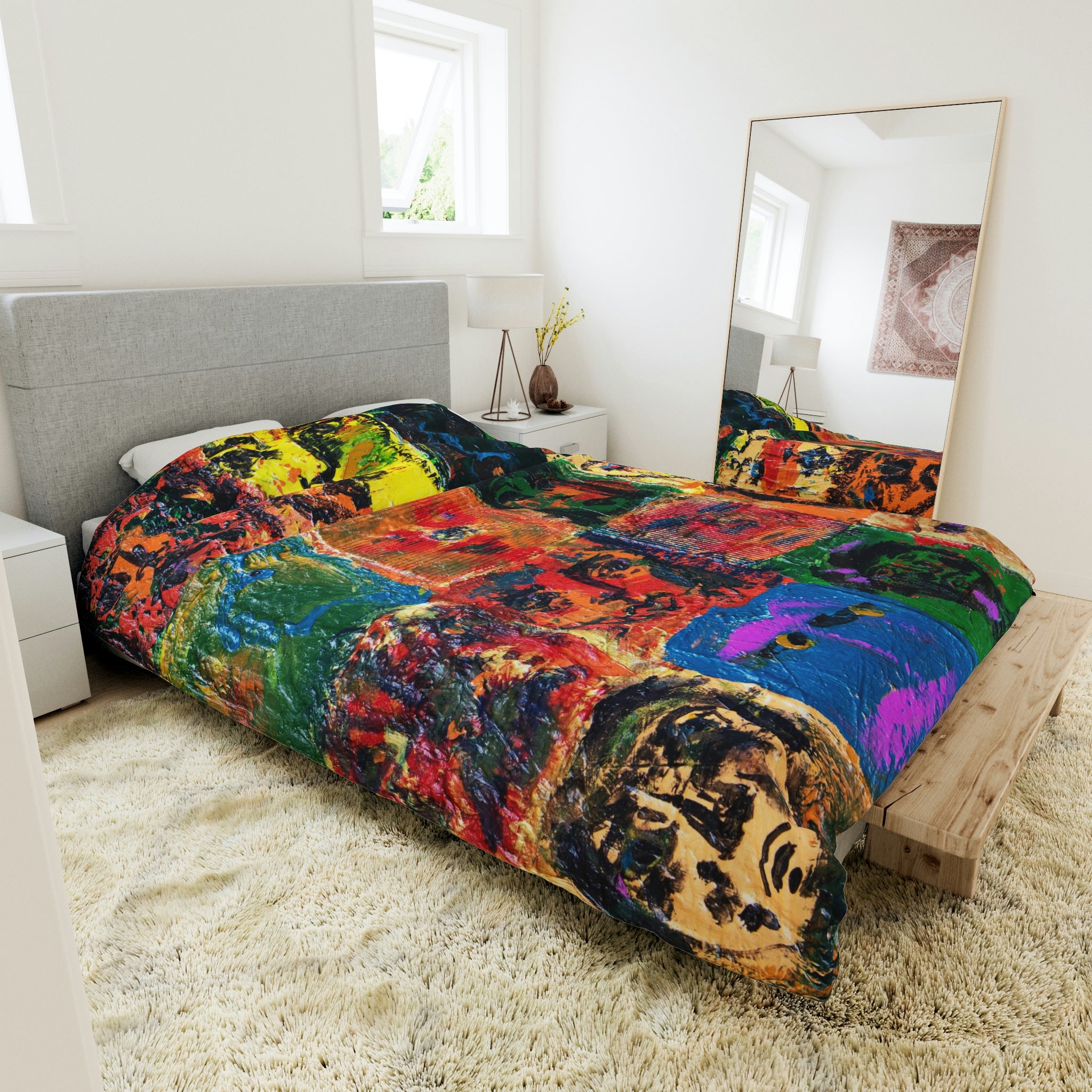 Duvet Cover,  Abstract Faces