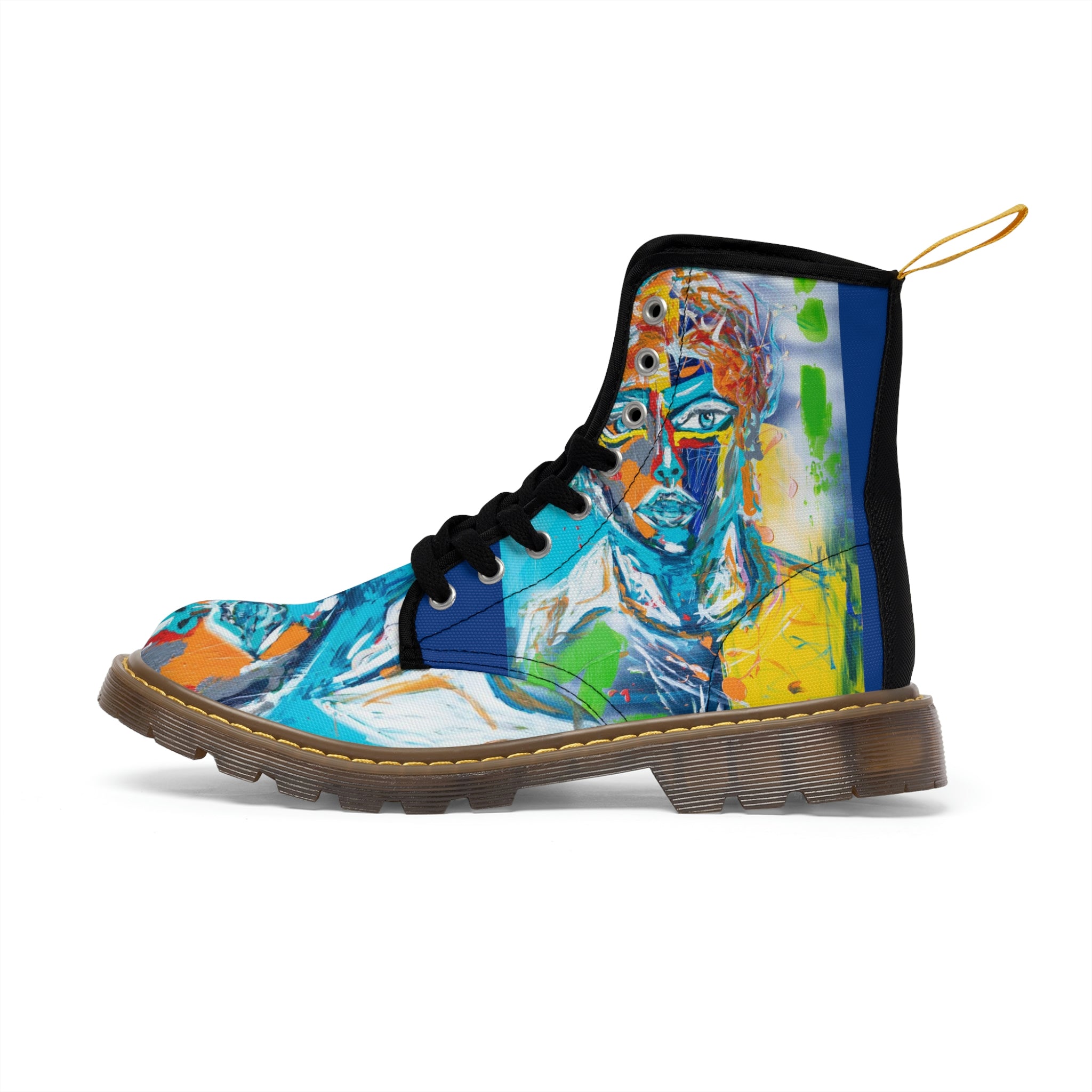 Women's Canvas Boots Womens Boots, Vegan Leather, Art On Shoes