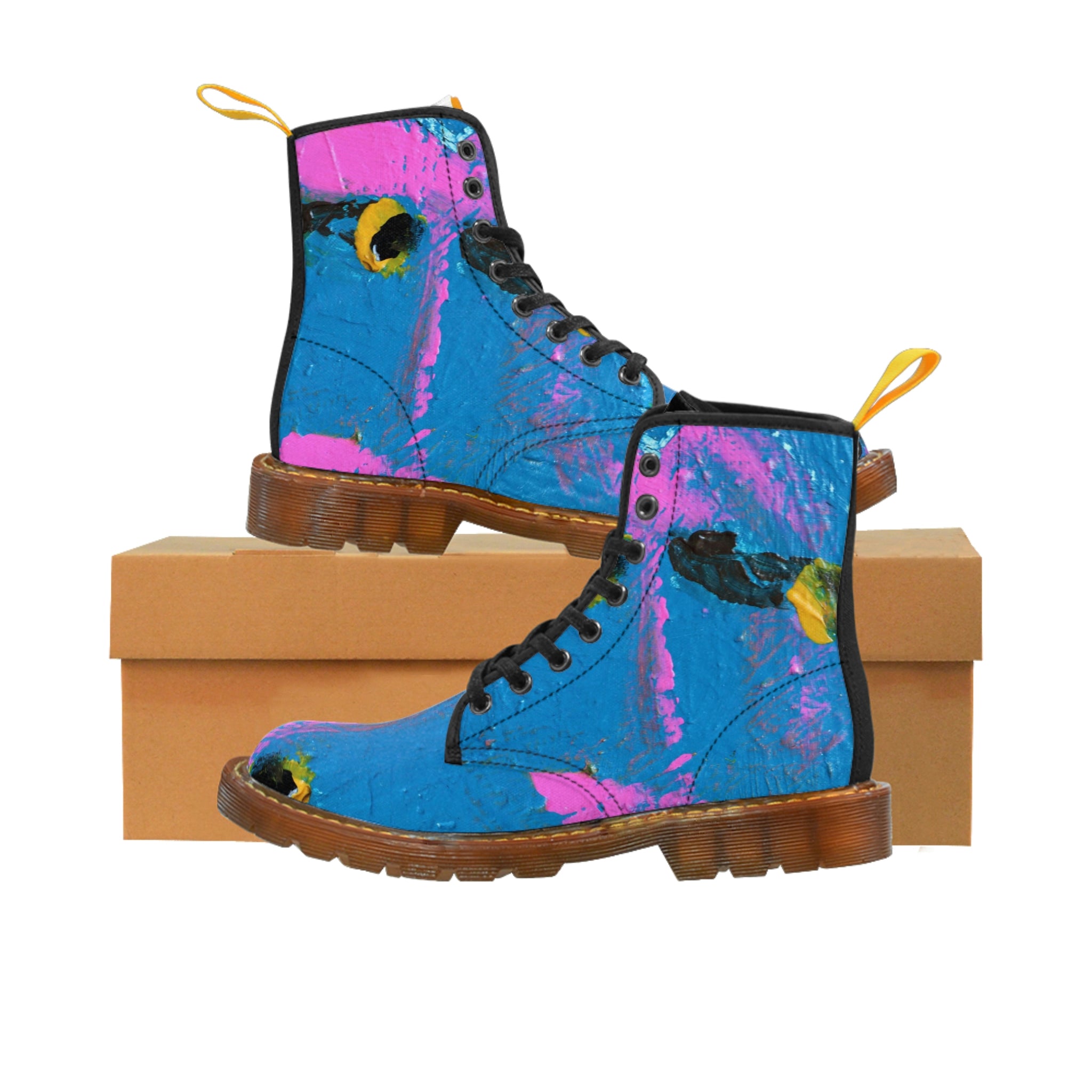 Women's Canvas Boots Womens Boots, Vegan Leather, Art On Shoes