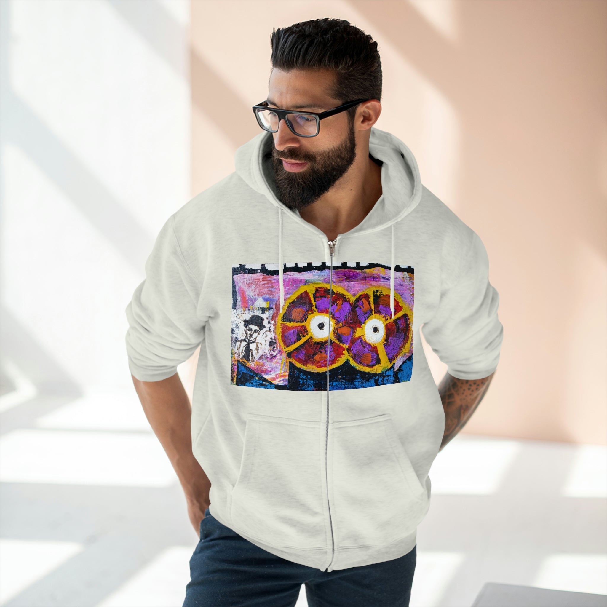 Unisex Premium Full Zip Hoodie, Stylish Artisan-Crafted Zip-Up Hoodie for Art Lovers