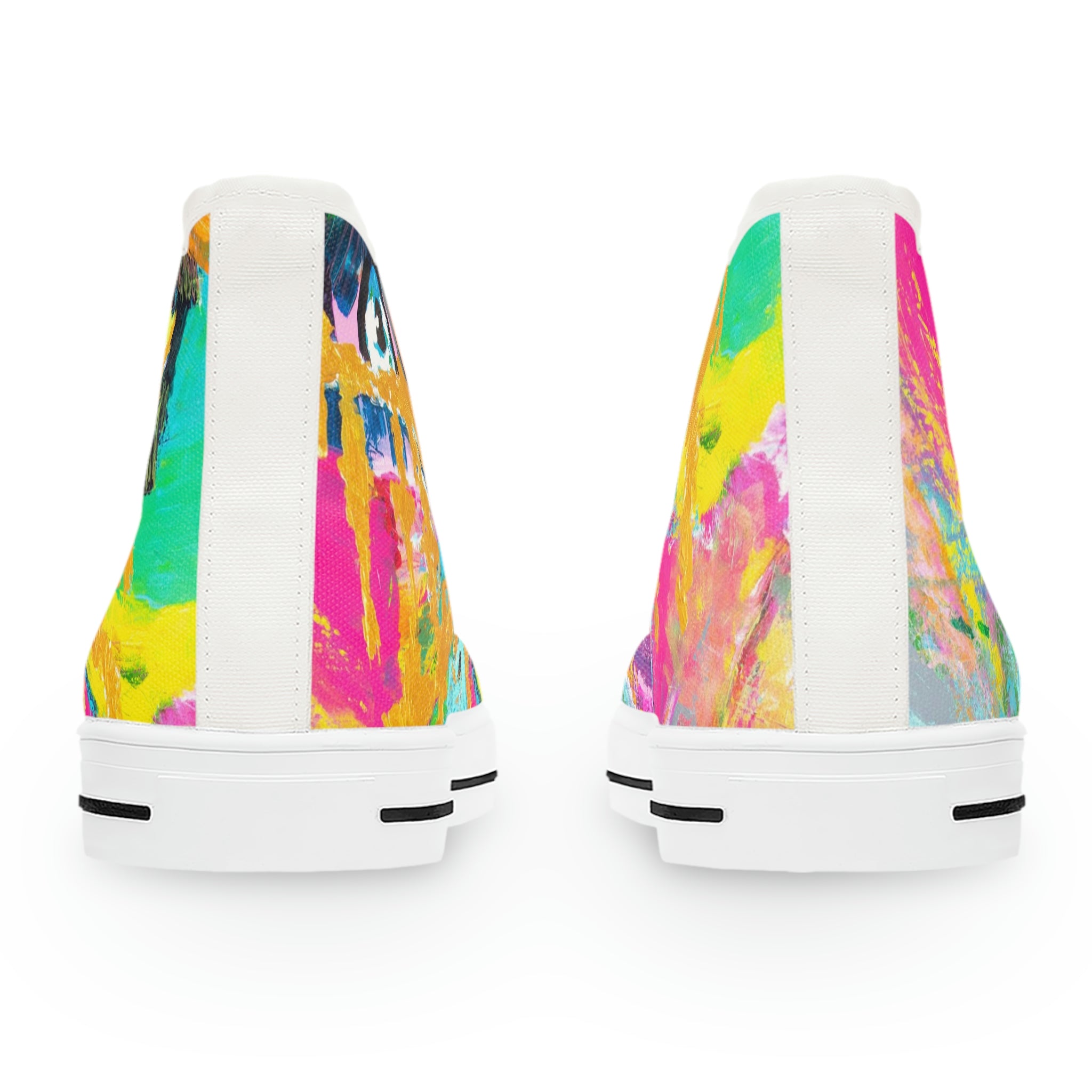 Women's High Top Sneakers, Art On Shoes, Abstract Woman Painted By A Professional Abstract Painting Artist