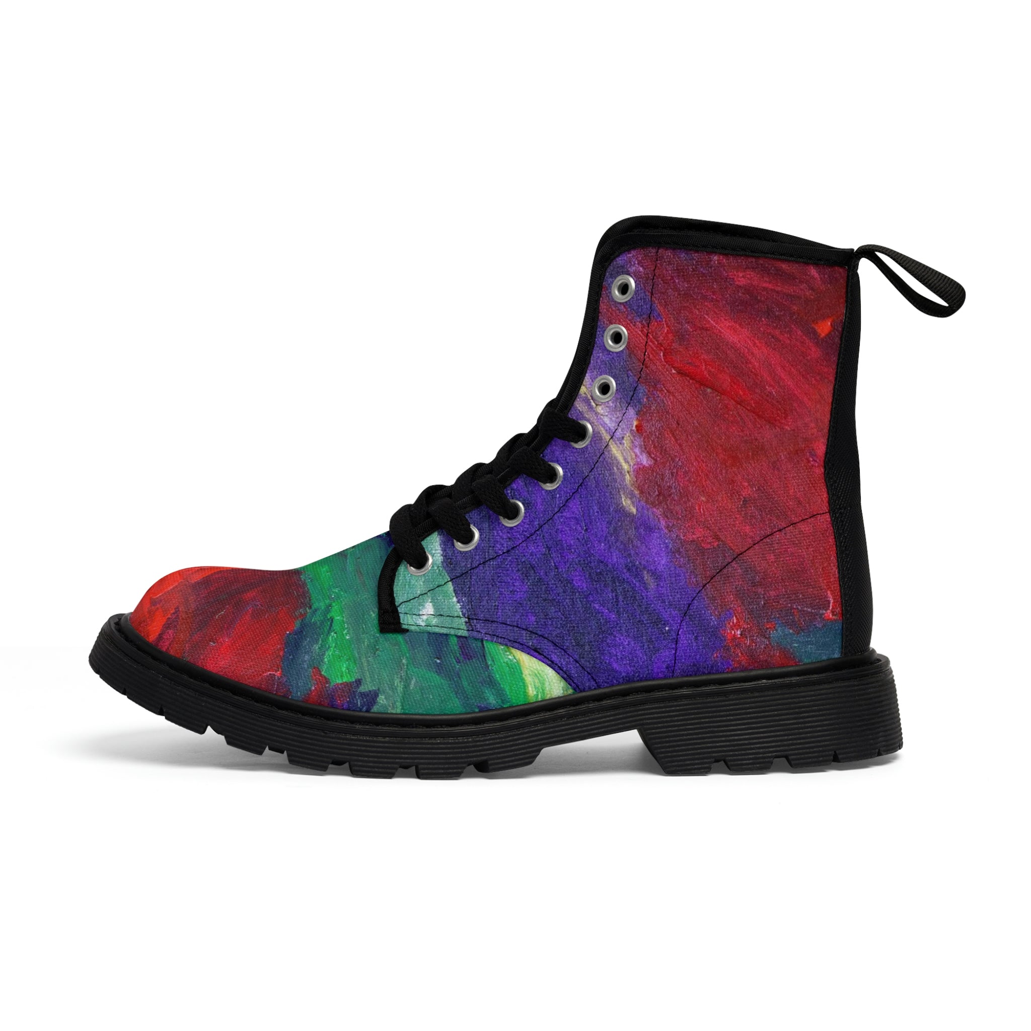 Women's Canvas Boots Womens Boots, Vegan Leather, Art On Shoes