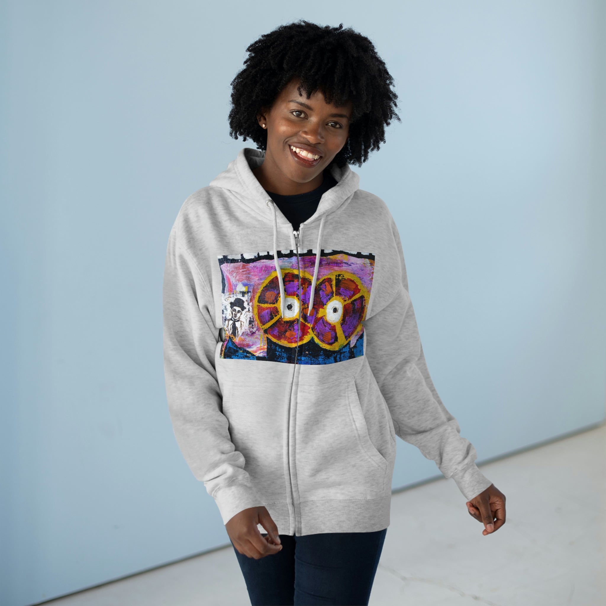 Unisex Premium Full Zip Hoodie, Stylish Artisan-Crafted Zip-Up Hoodie for Art Lovers