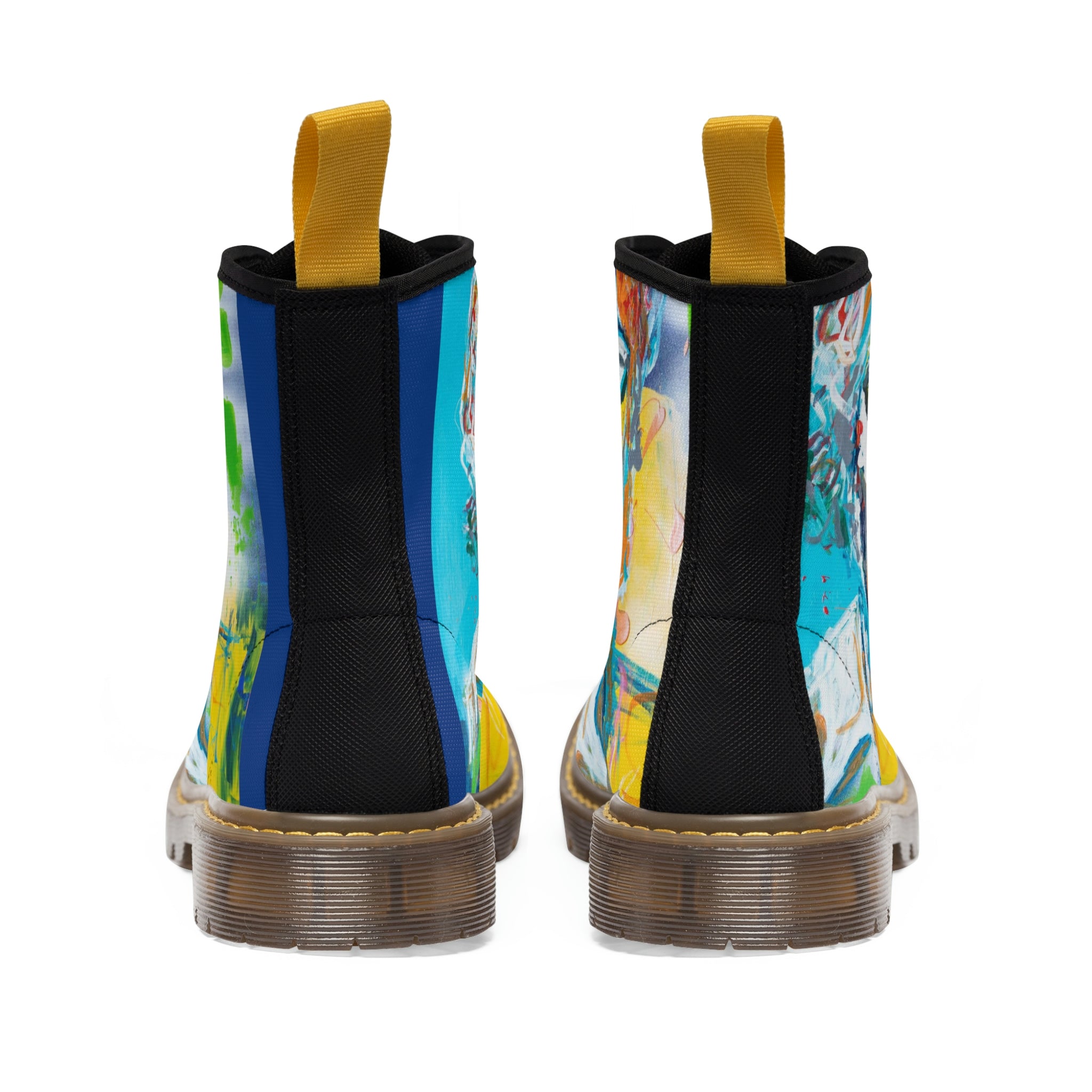 Women's Canvas Boots Womens Boots, Vegan Leather, Art On Shoes