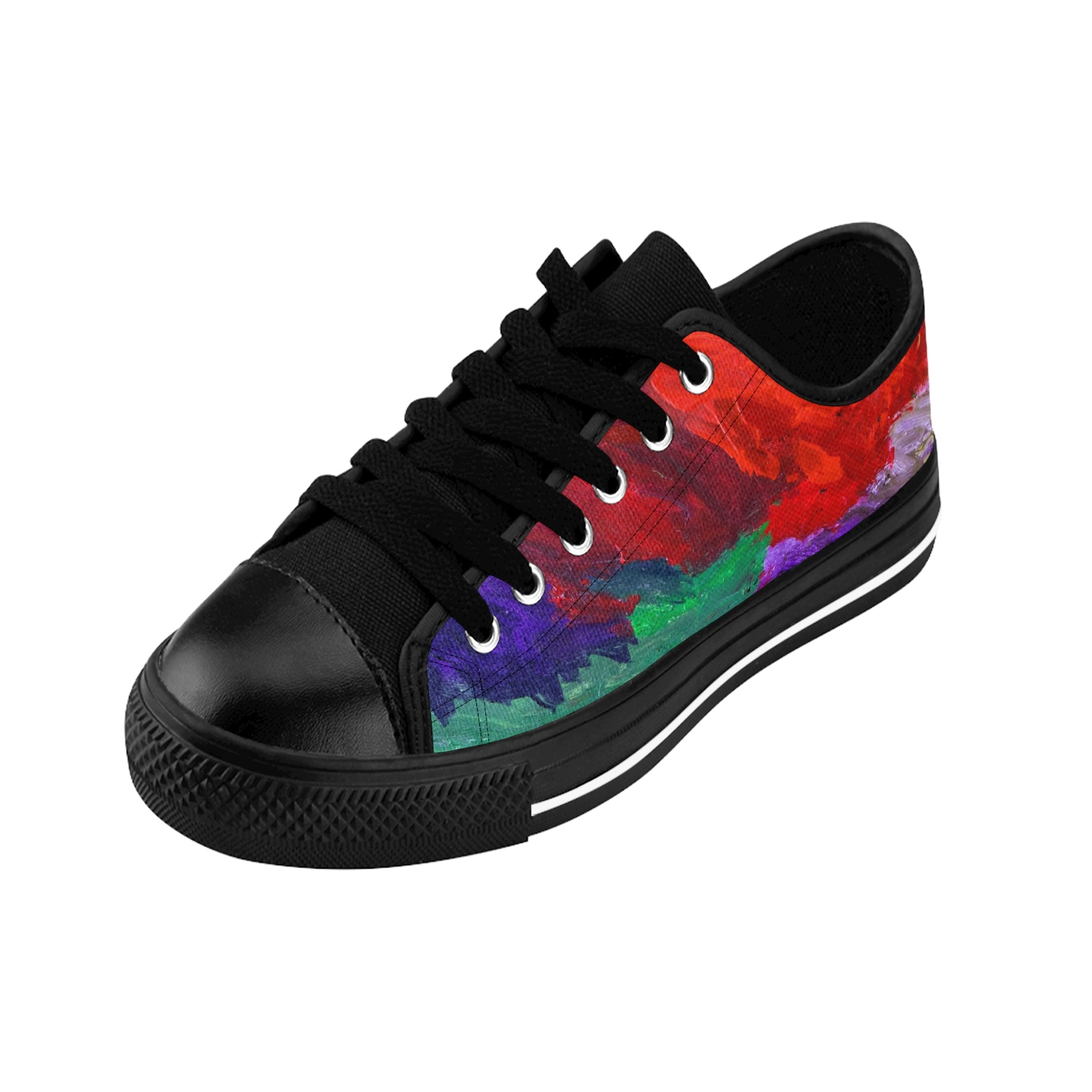 Men's Top Low Sneakers, Art On Shoes, Abstract Artwork Painted By A Professional Abstract Artist