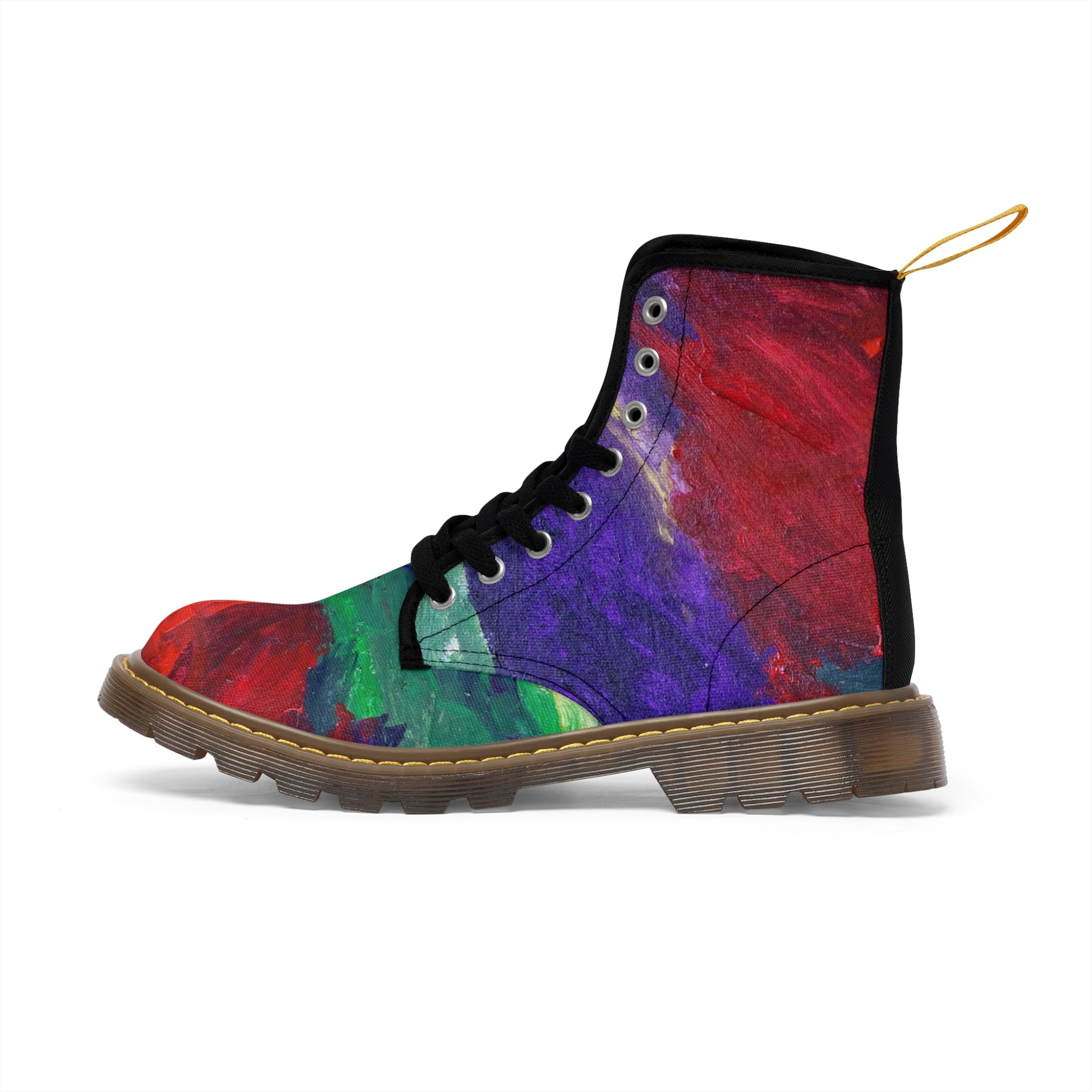 Women's Canvas Boots Womens Boots, Vegan Leather, Art On Shoes