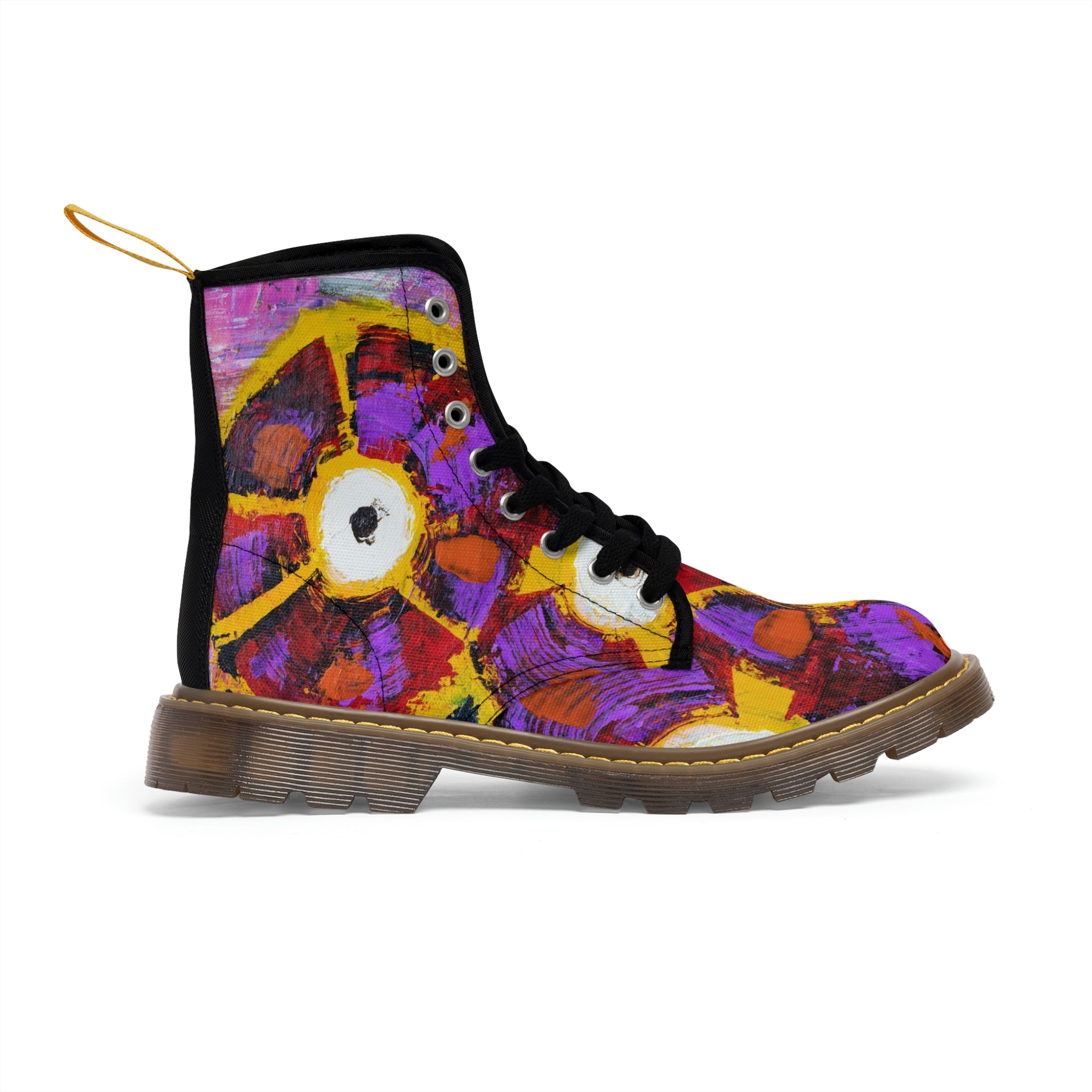 Women's Canvas Boots Womens Boots, Vegan Leather, Art On Shoes