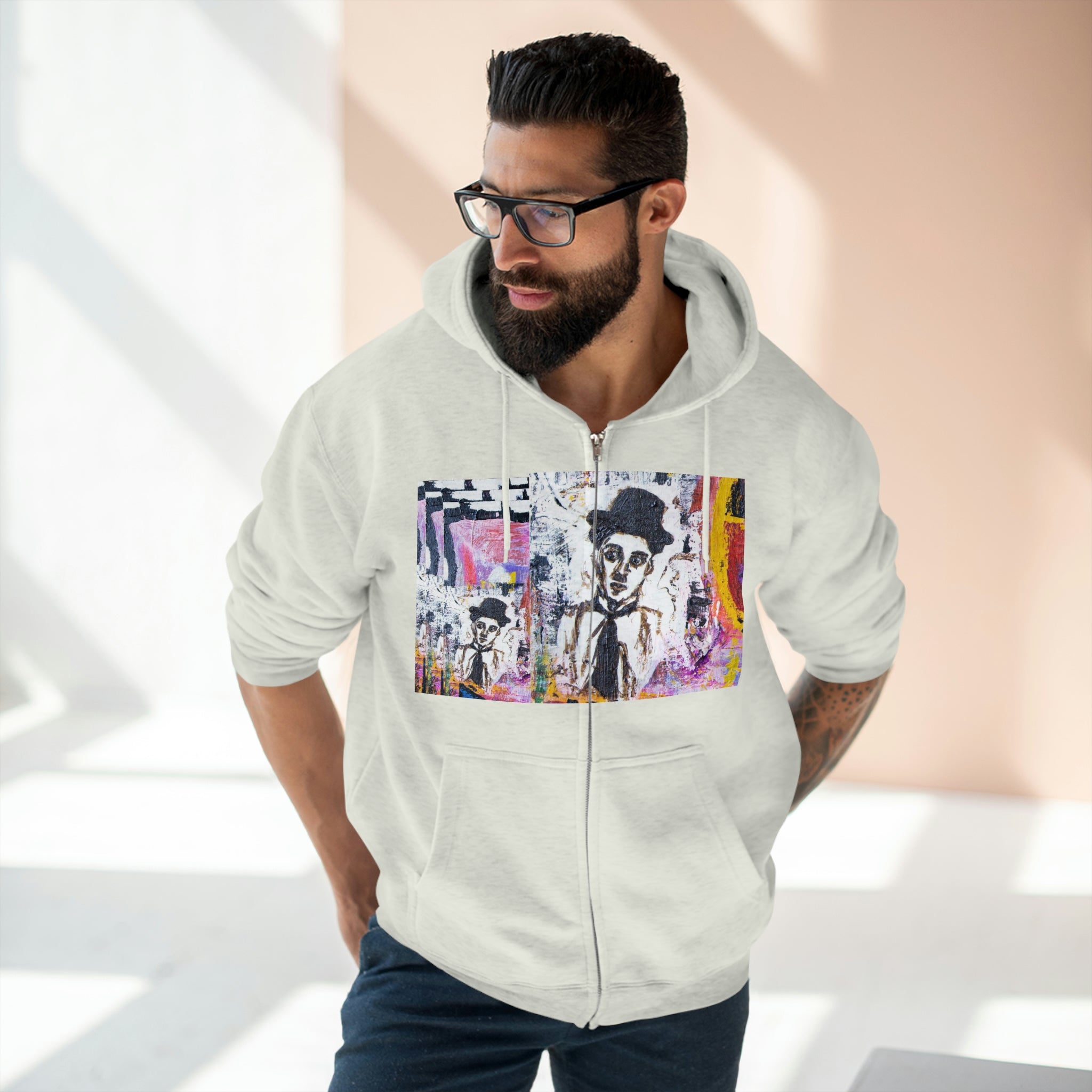 Unisex Premium Full Zip Hoodie, Stylish Artisan-Crafted Zip-Up Hoodie for Art Lovers