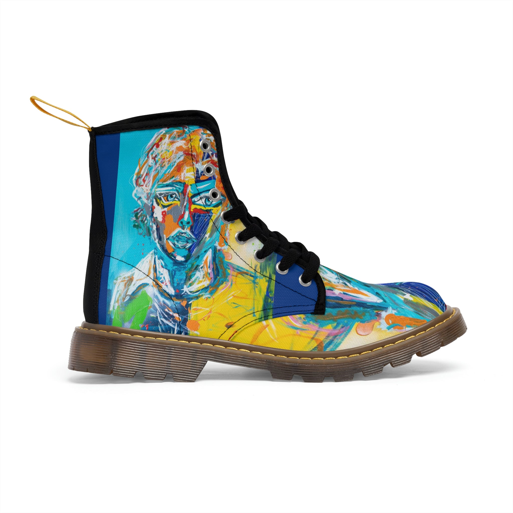 Women's Canvas Boots Womens Boots, Vegan Leather, Art On Shoes